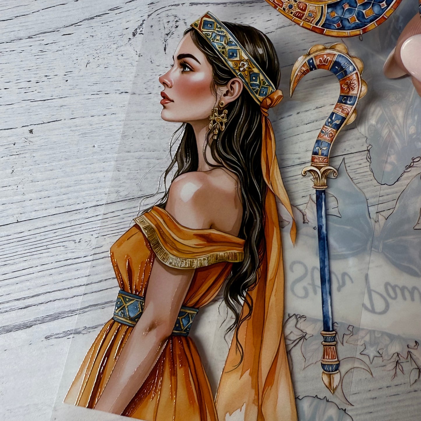 PET 3D raised Celestial tiger queen and Zephyra summer tape,one roll fashion, junk journal, scrapbooking,bullet journal, card making.