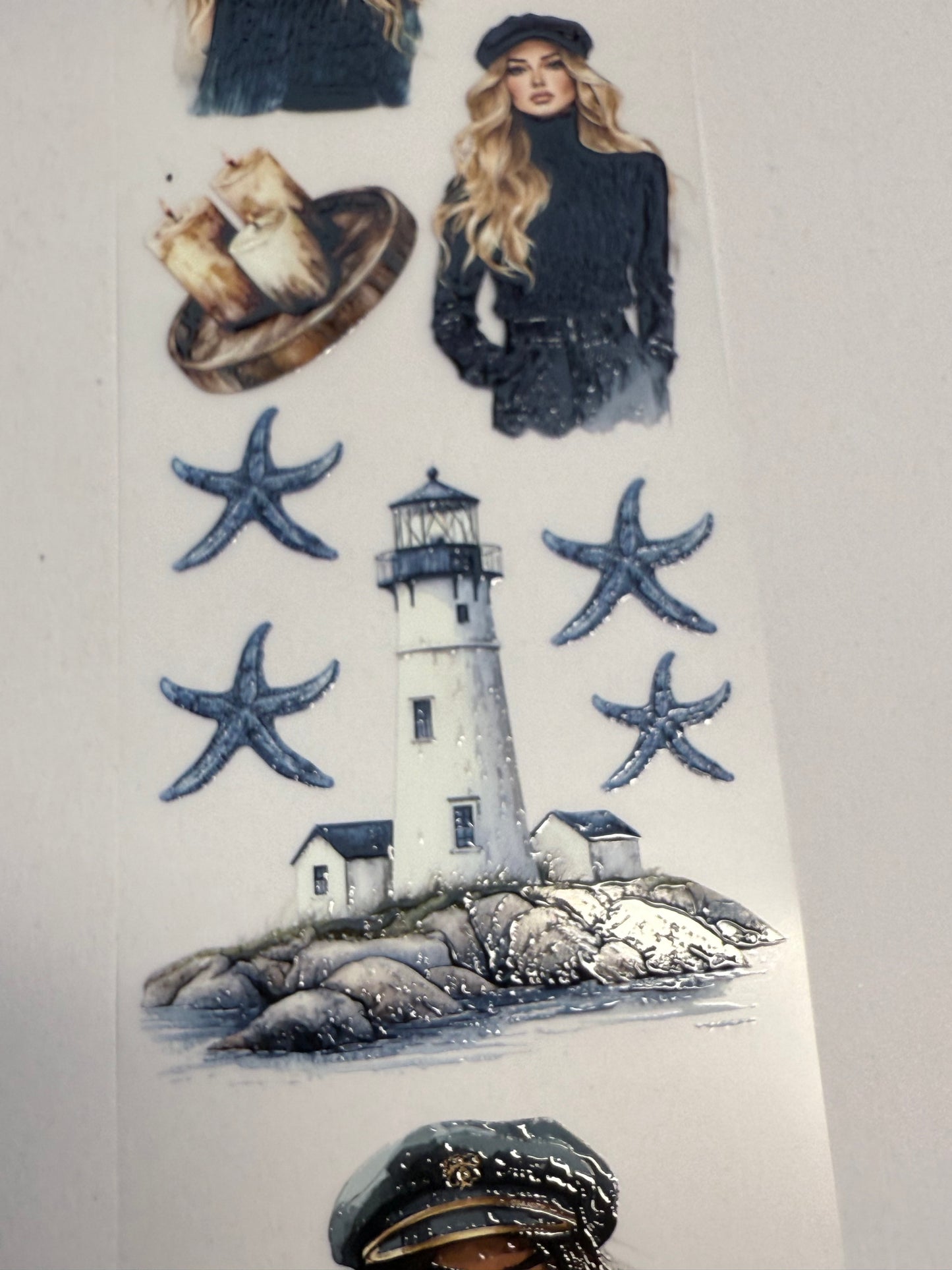 PET 3D raised tape piratecore and lighthouse keeper tape,one roll fashion, junk journal, scrapbooking,bullet journal, card making.