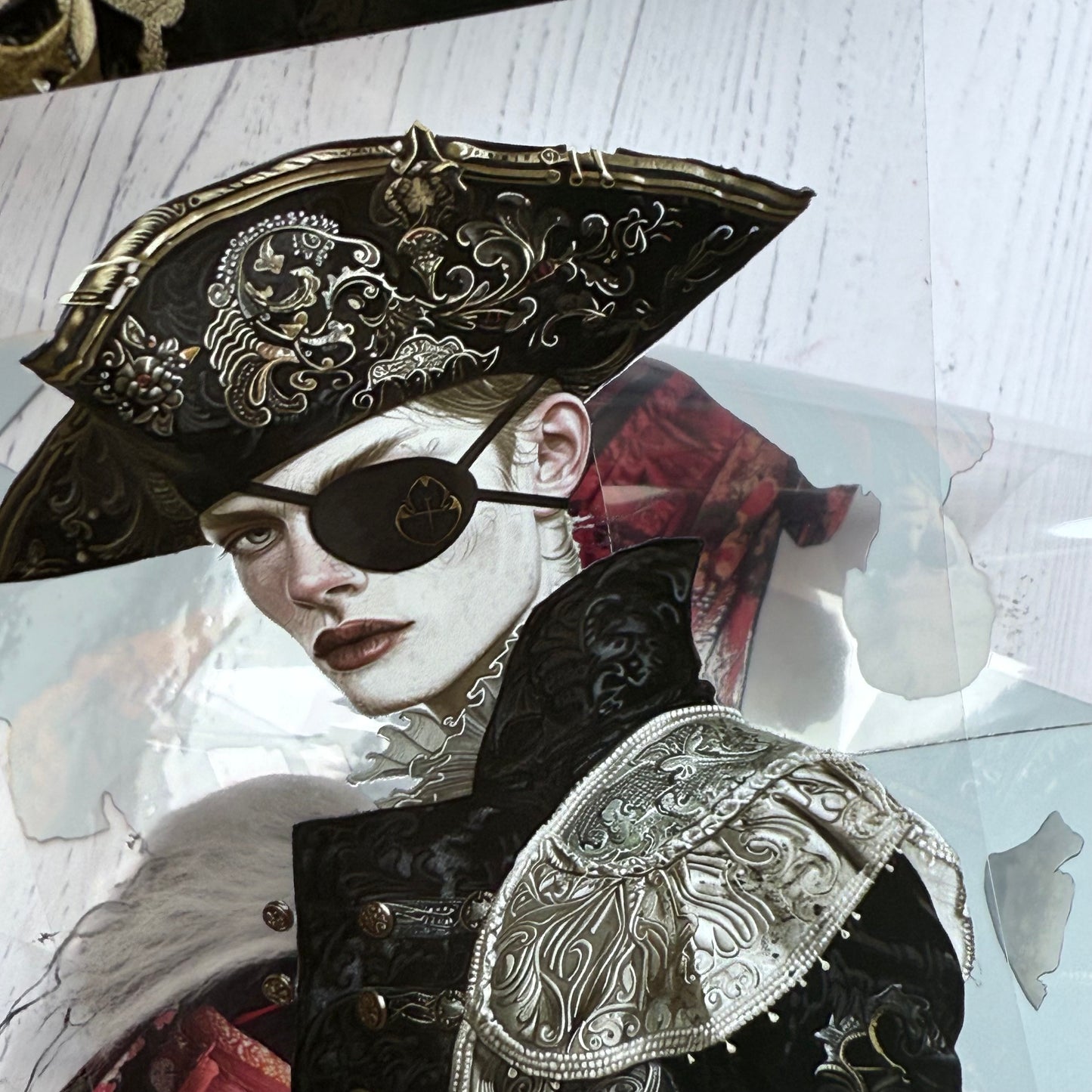 PET 3D raised Surreal Quirky Pirate Crew and Peculiar Japanese Style Senior tape,one roll fashion, junk journal, scrapbooking,bullet journal, card making.