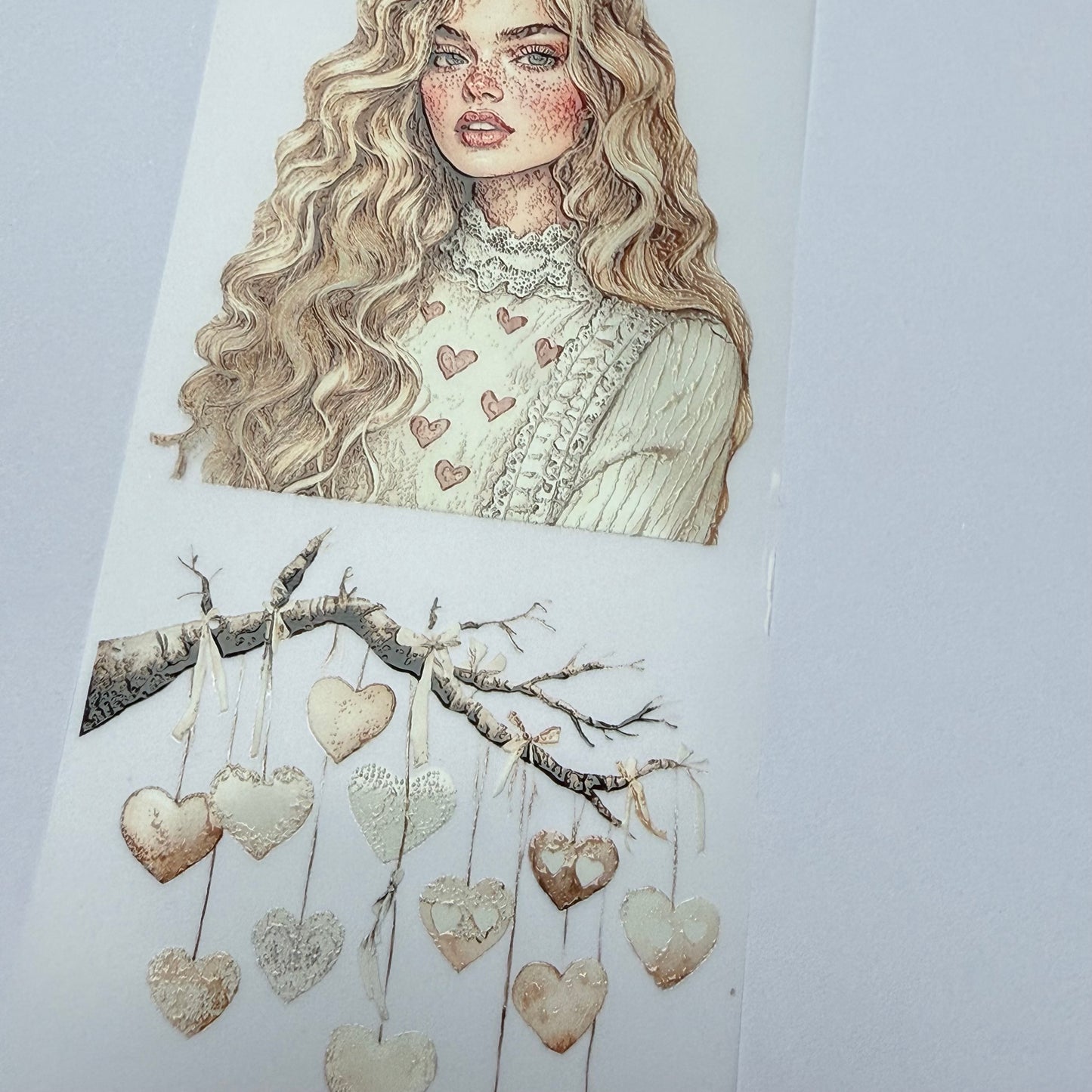 PET 3D raised tape day of lace and love tape,one roll fashion, junk journal, scrapbooking,bullet journal, card making.