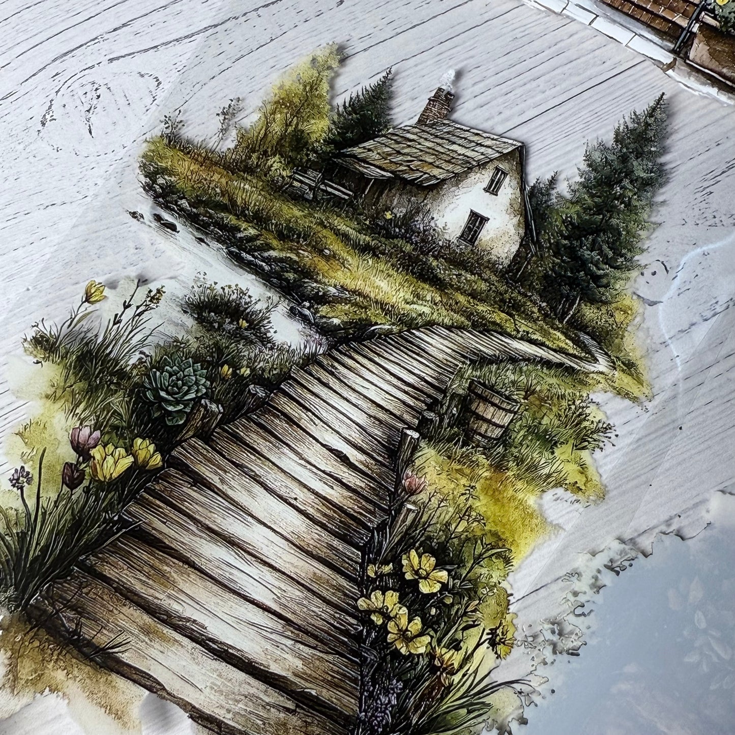 PET 3D raised Landscape3 tape,one roll fashion, junk journal, scrapbooking,bullet journal, card making.
