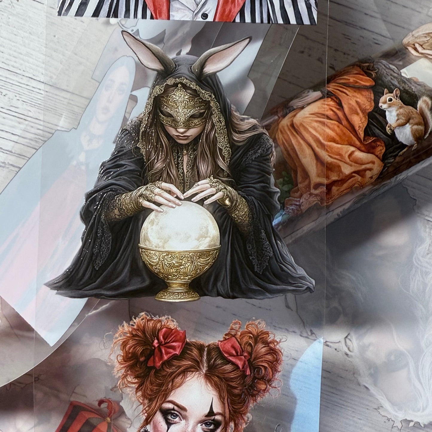 PET 3D raised Autumn spell and Midnight circus tape,one roll fashion, junk journal, scrapbooking,bullet journal, card making.