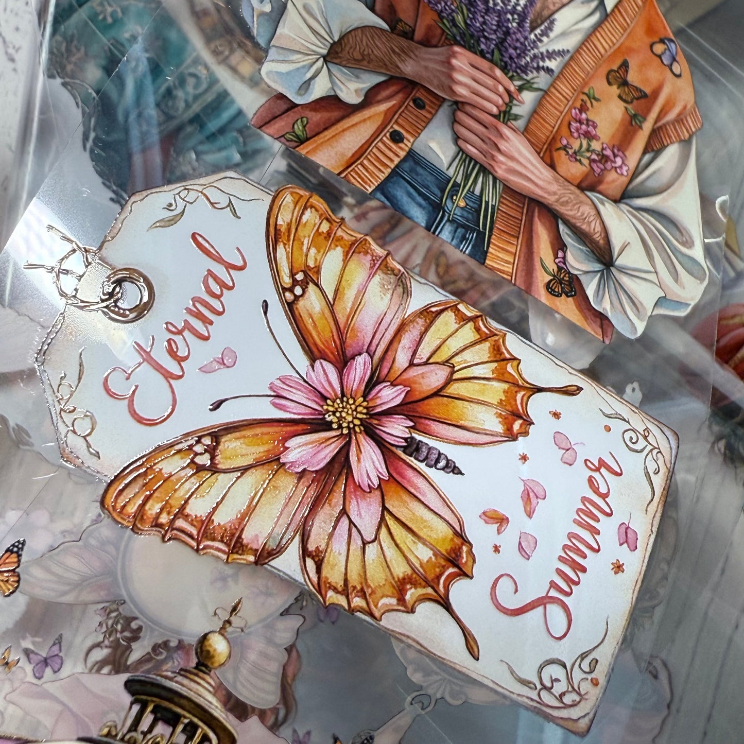 PET 3D raised Garden of butterflies and Andalusian night tape,one roll fashion, junk journal, scrapbooking,bullet journal, card making.