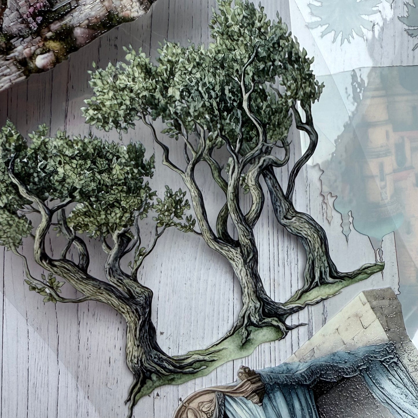 PET 3D raised Landscape2 tape,one roll fashion, junk journal, scrapbooking,bullet journal, card making.