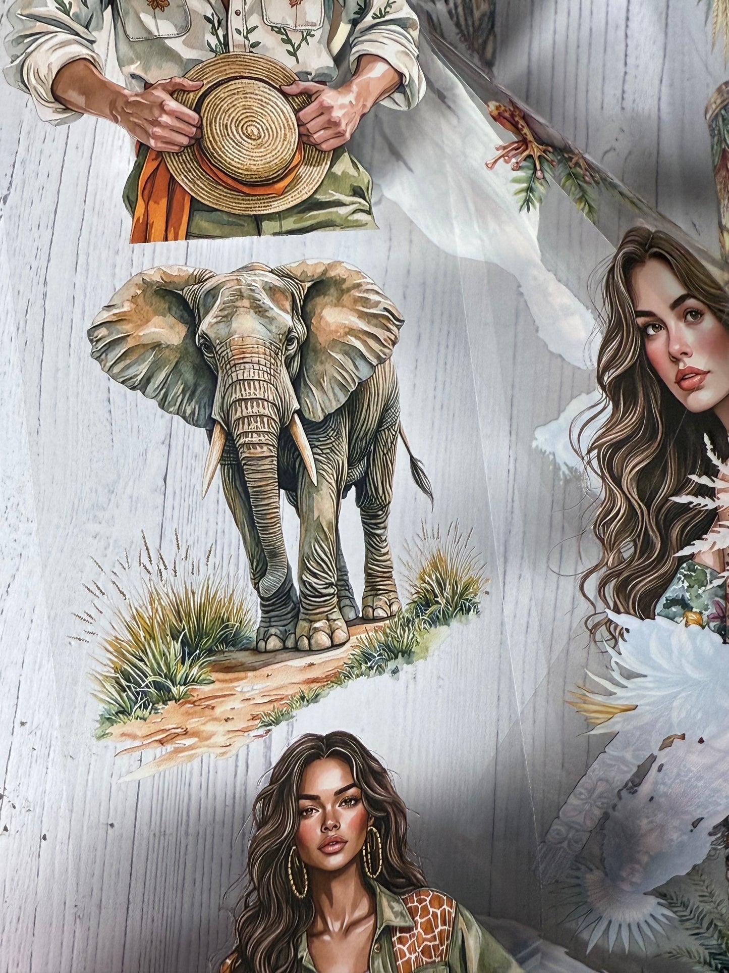 PET 3D raised Sun kissed savannah and Jungle wild island tape,one roll fashion, junk journal, scrapbooking,bullet journal, card making.