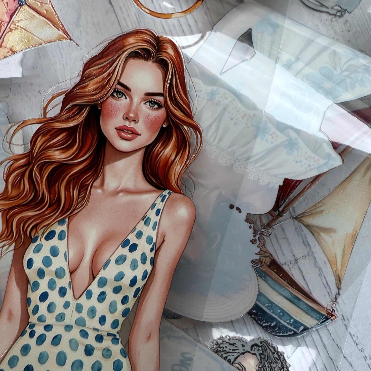 PET 3D raised Summery and Summer Desert tape,one roll fashion, junk journal, scrapbooking,bullet journal, card making.