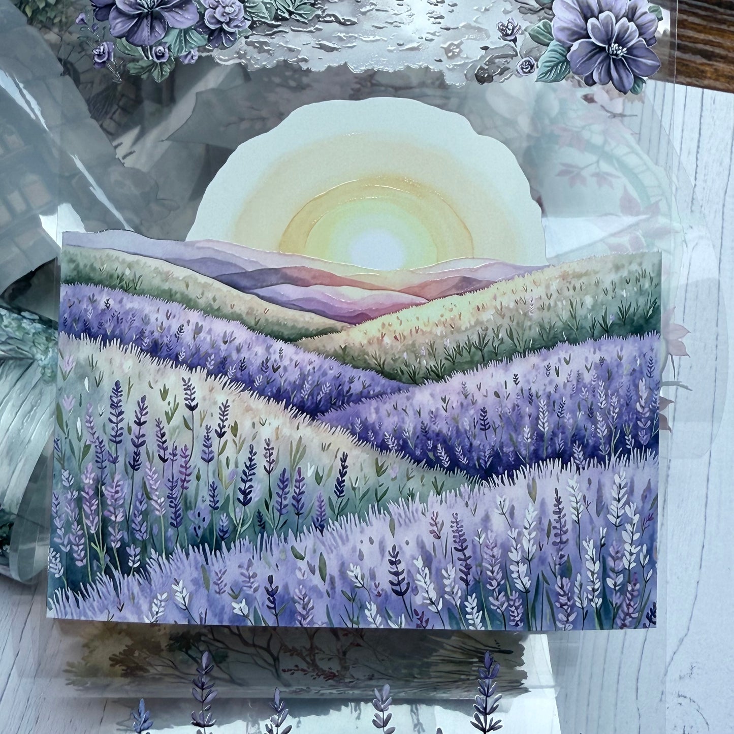 PET 3D raised Landscape tape,one roll fashion, junk journal, scrapbooking,bullet journal, card making.