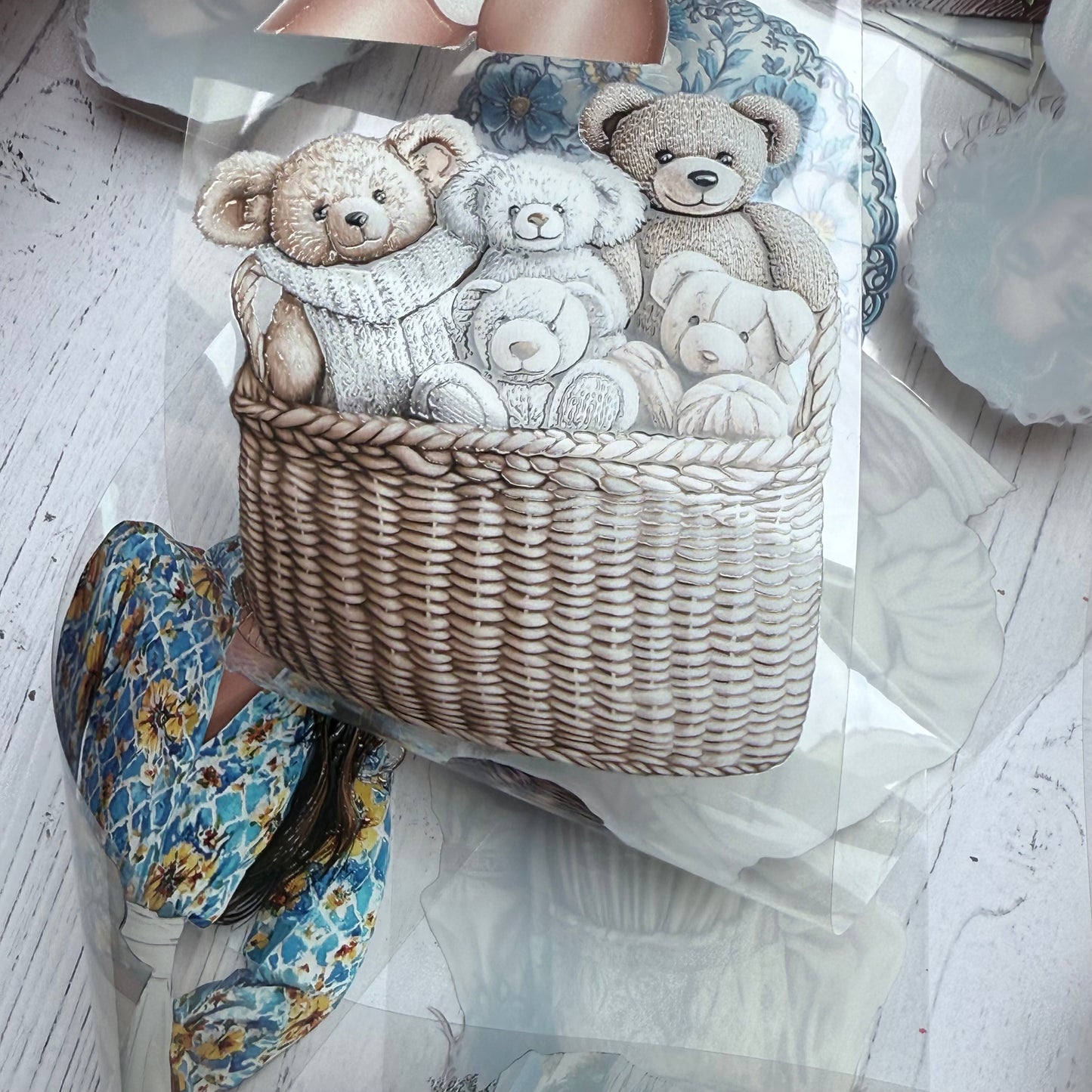 PET 3D raised Becoming Mom and Santorini2 tape,one roll fashion, junk journal, scrapbooking,bullet journal, card making.