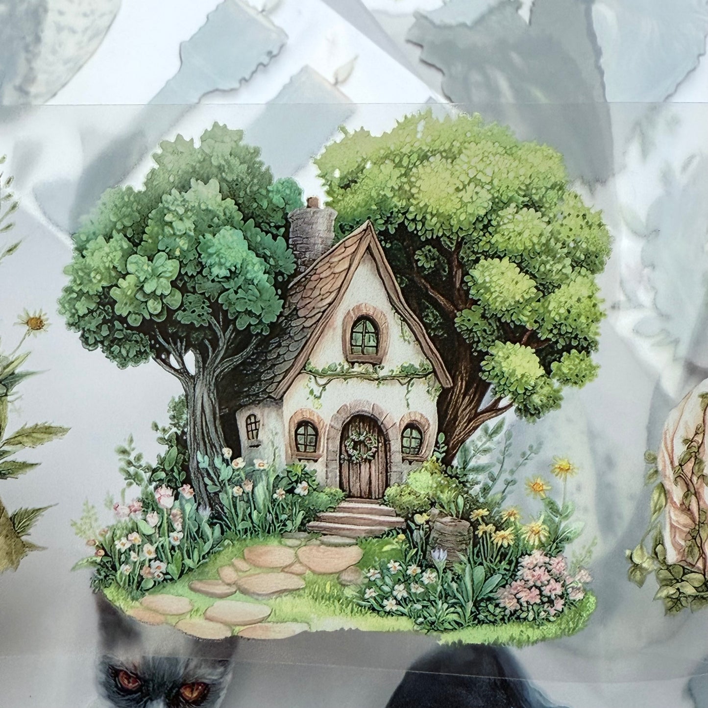 PET 3D raised Haunted forest and Ostara Spring Equinox tape,one roll fashion, junk journal, scrapbooking,bullet journal, card making.