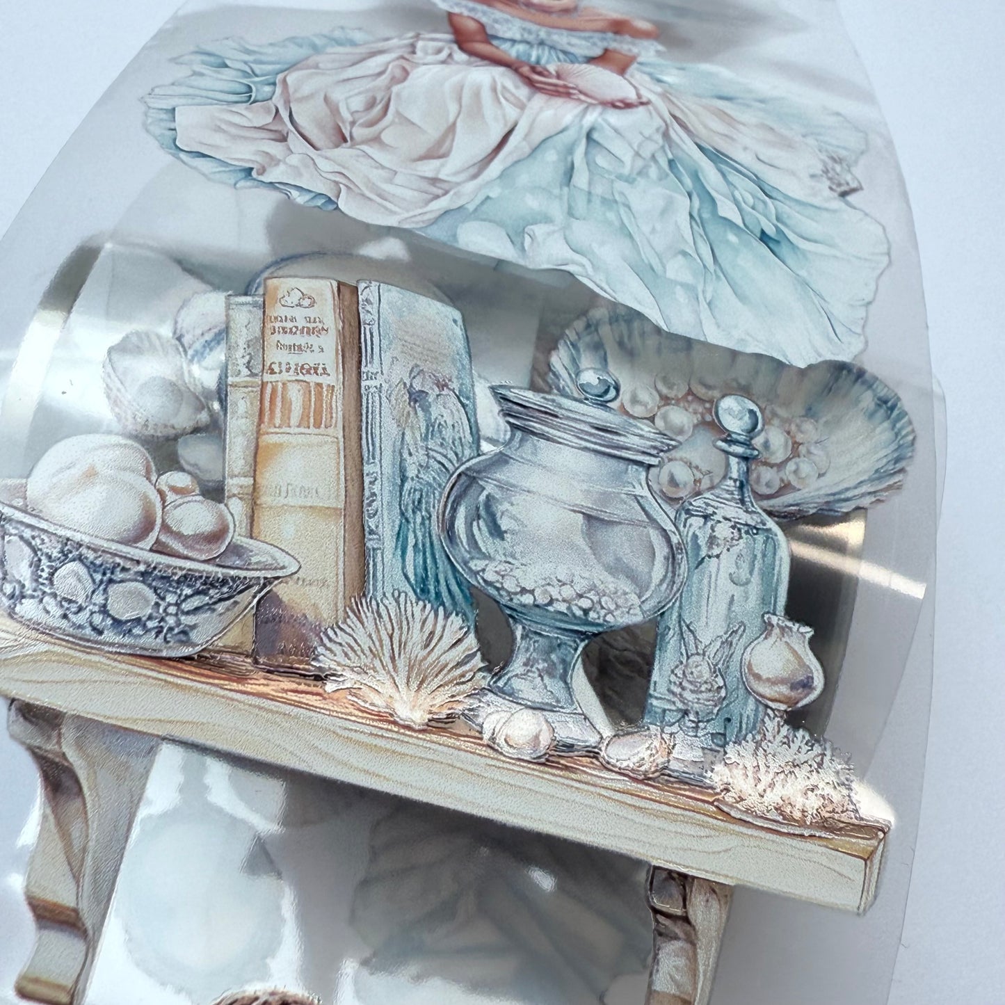 PET 3D raised Dreamy sea tape,one roll fashion, junk journal, scrapbooking,bullet journal, card making.