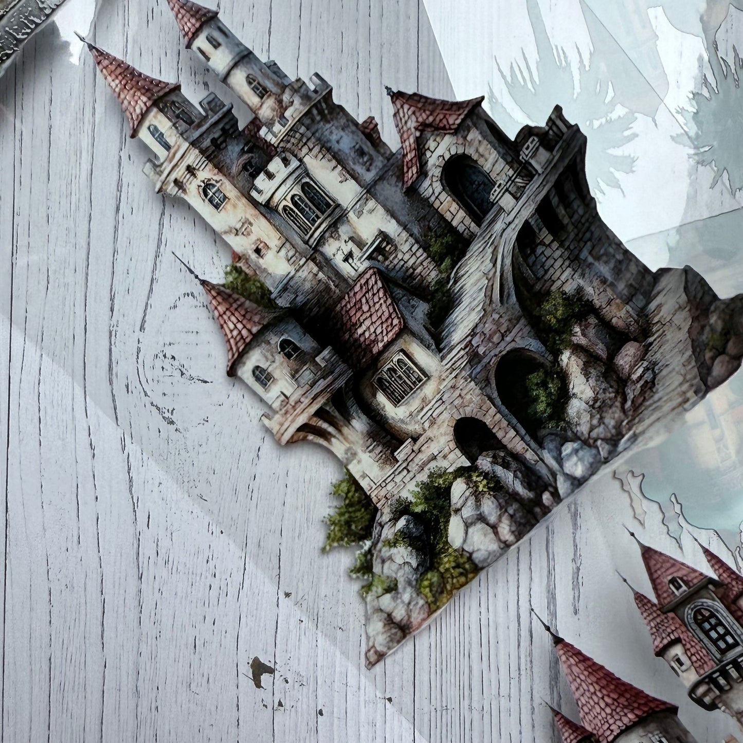 PET 3D raised Landscape2 tape,one roll fashion, junk journal, scrapbooking,bullet journal, card making.