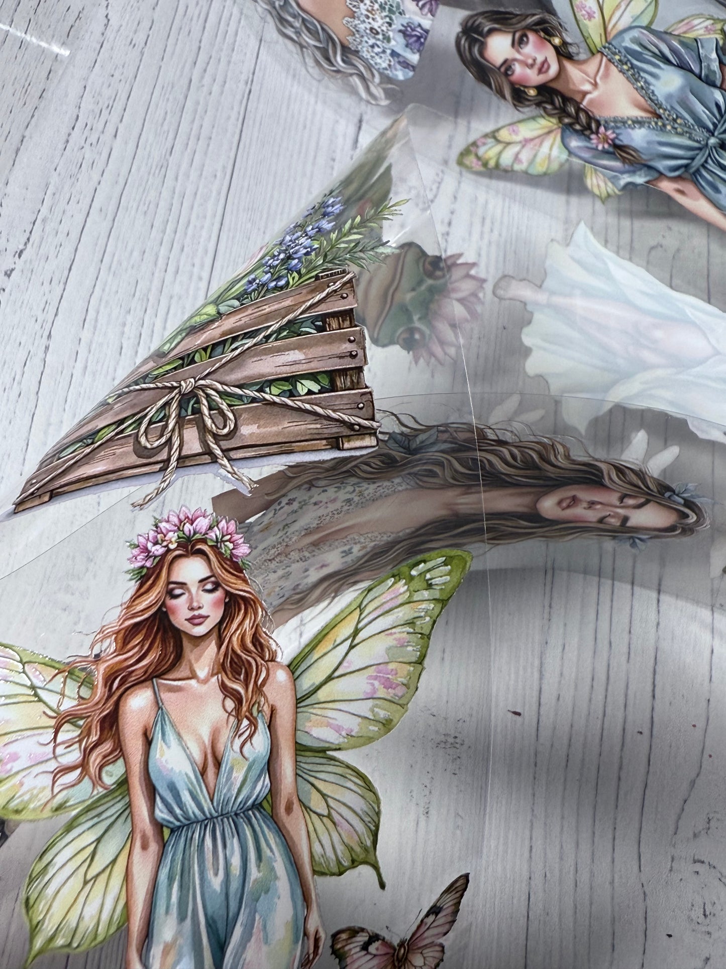 PET 3D raised Moonpetal dreams and Waterlily fairy tape,one roll fashion, junk journal, scrapbooking,bullet journal, card making.