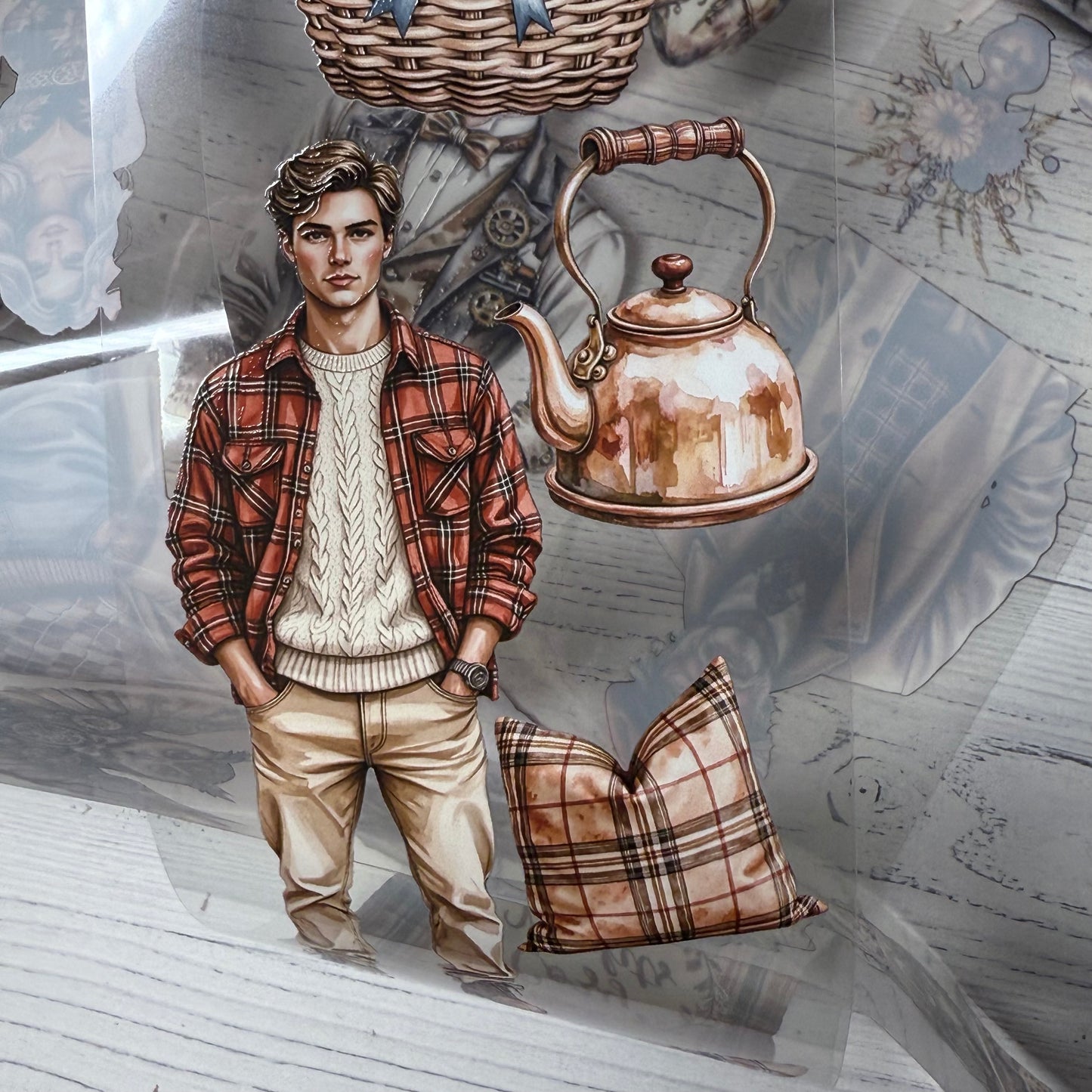 PET 3D raised Steampunk ballroom soiree and Autumn in the country tape,one roll fashion, junk journal, scrapbooking,bullet journal, card making.
