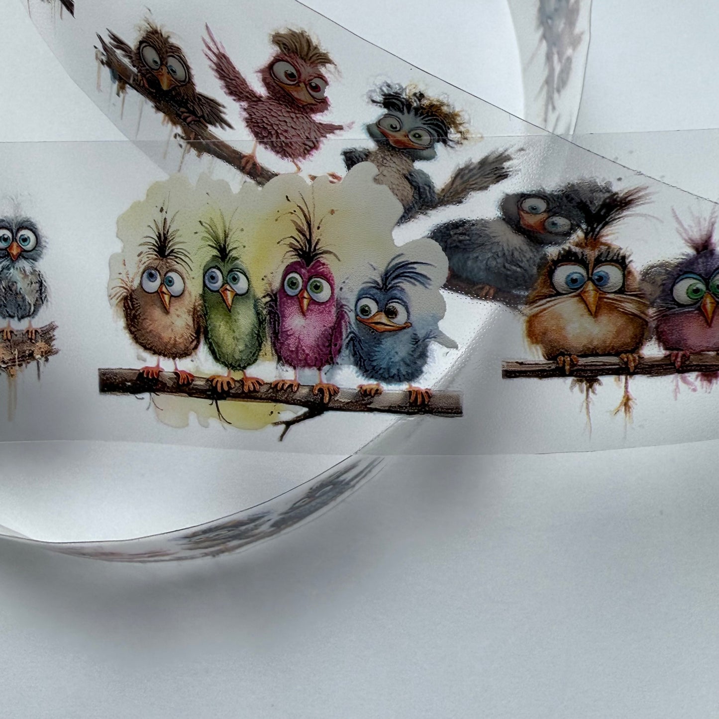 PET 3D raised Birds and cats tape,one roll fashion, junk journal, scrapbooking,bullet journal, card making.