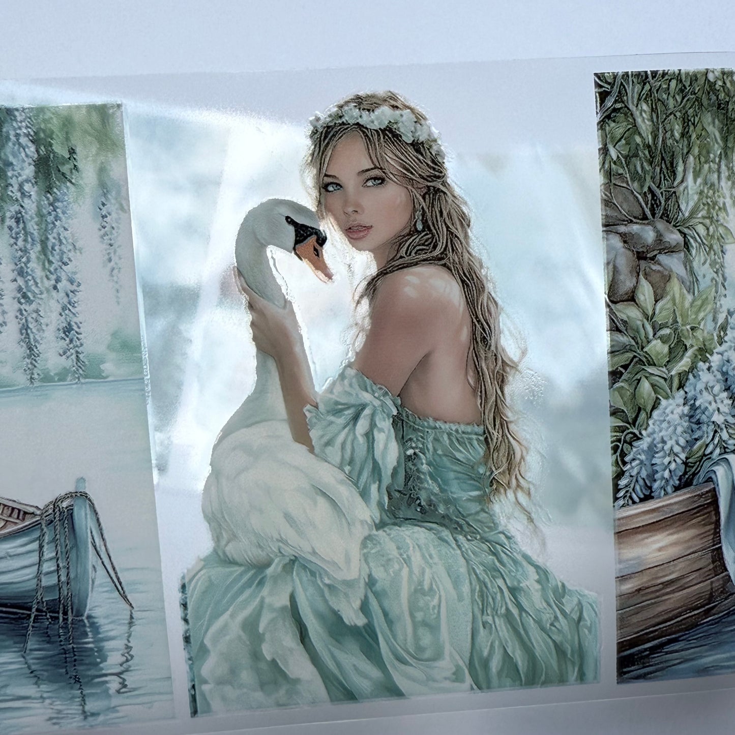 PET 3D raised Dream Lake tape,one roll fashion, junk journal, scrapbooking,bullet journal, card making.