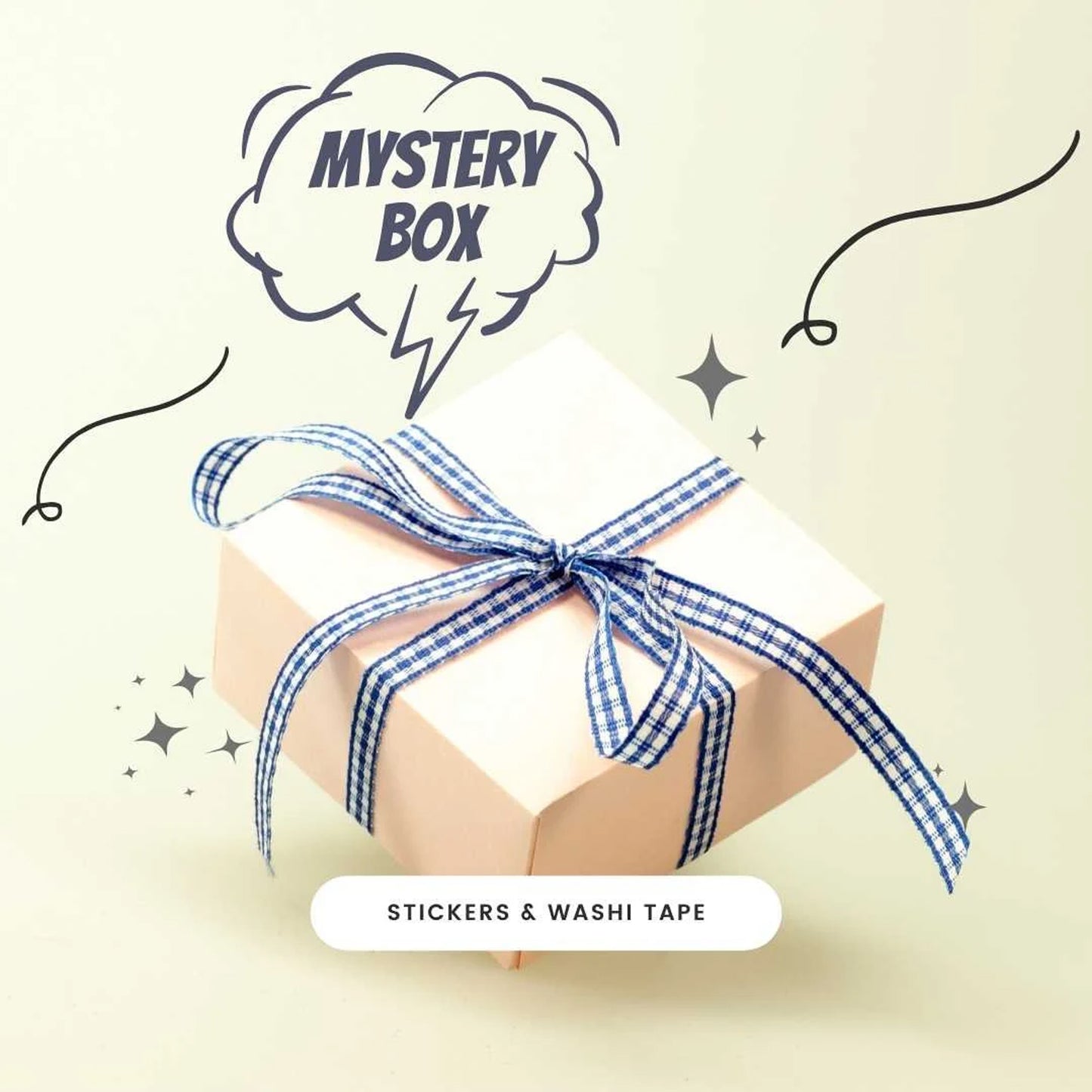 SURPRISE Sticker and Washi tape box for scrapbook, gift box junk journal, scrapbooking, bullet journal, planners,card making, wedding