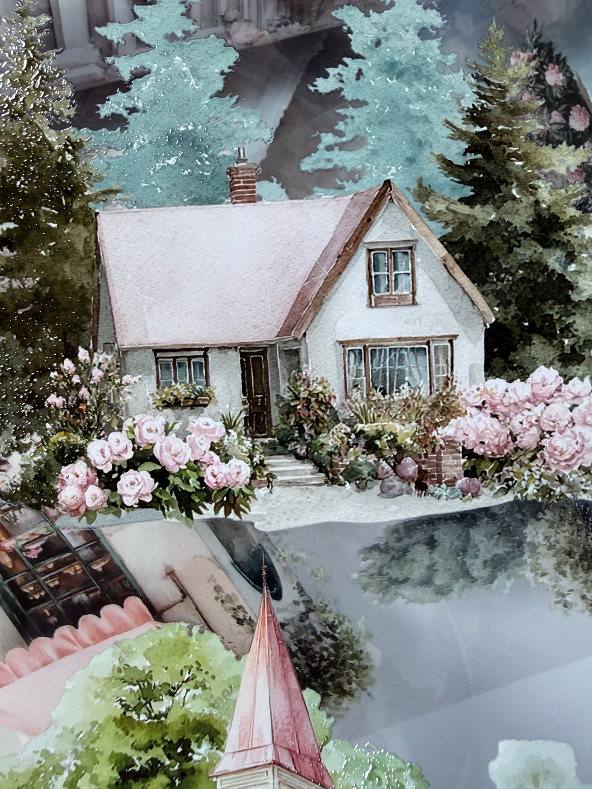 PET 3D raised Peony garden Landscape tape