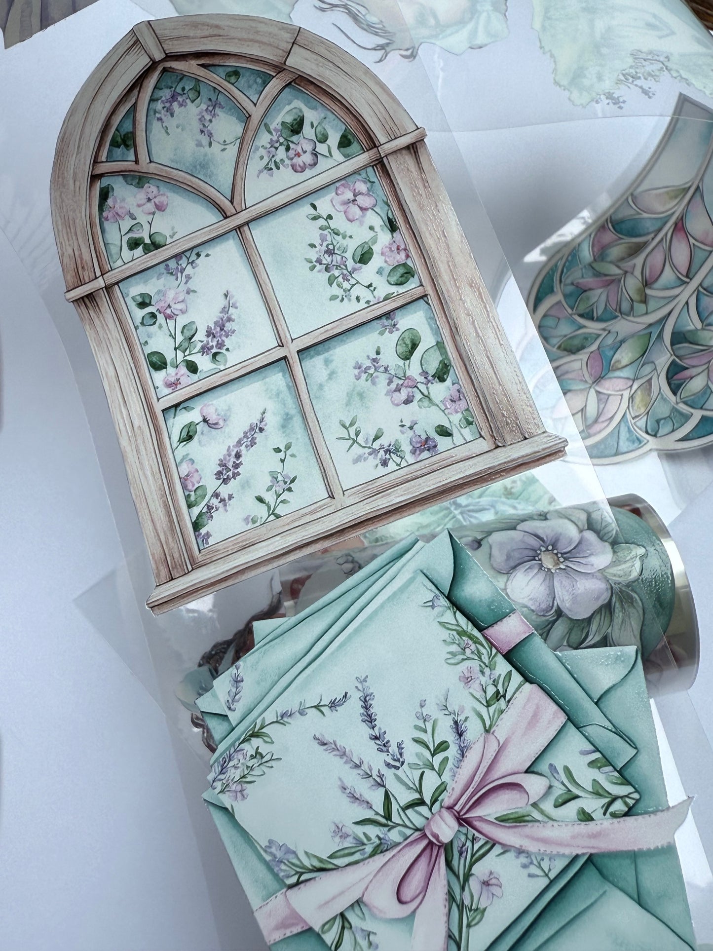PET 3D raised Gentle spring and Hillside Blooms tape,one roll fashion, junk journal, scrapbooking,bullet journal, card making.