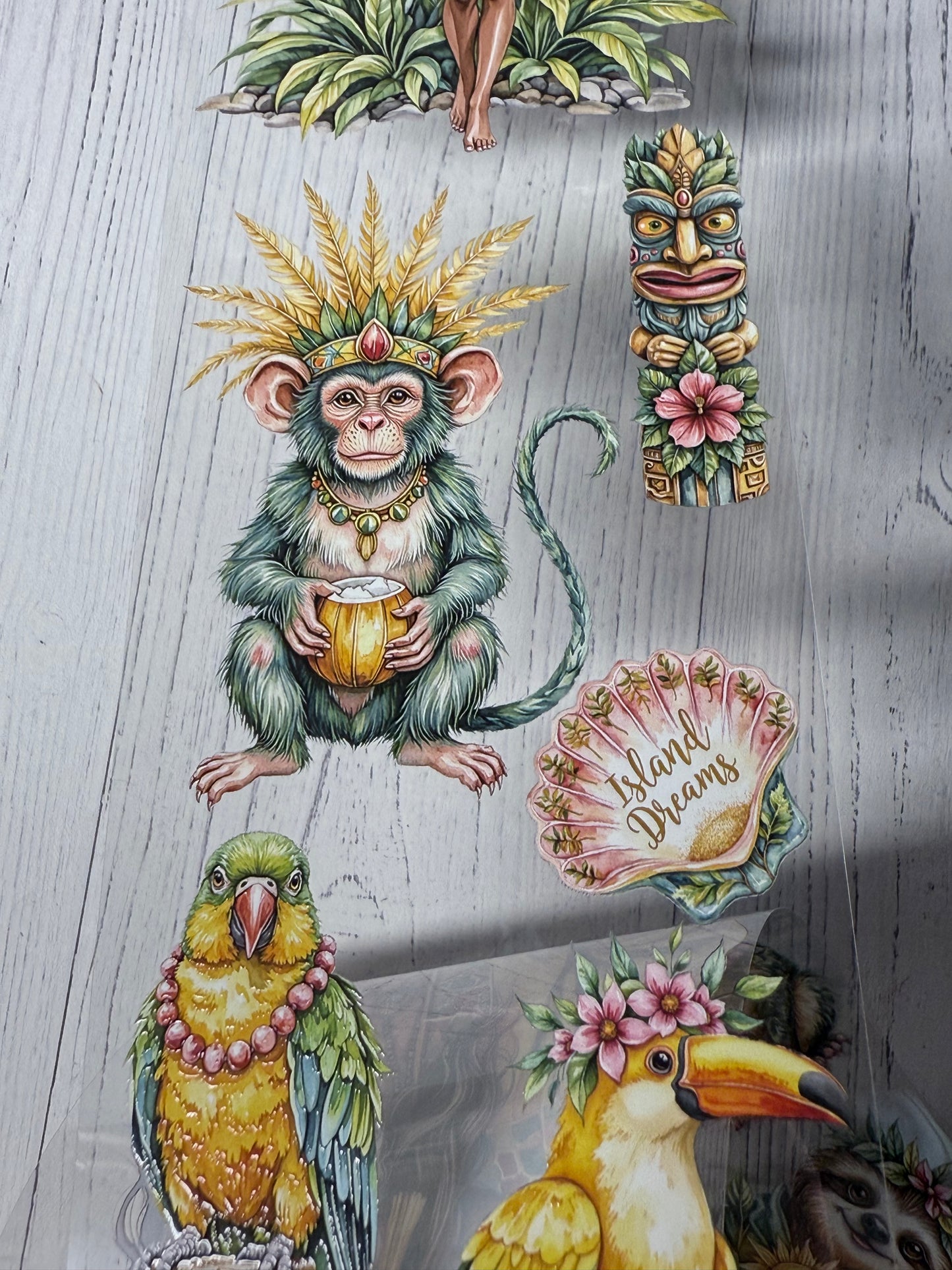 PET 3D raised Sun kissed savannah and Jungle wild island tape,one roll fashion, junk journal, scrapbooking,bullet journal, card making.