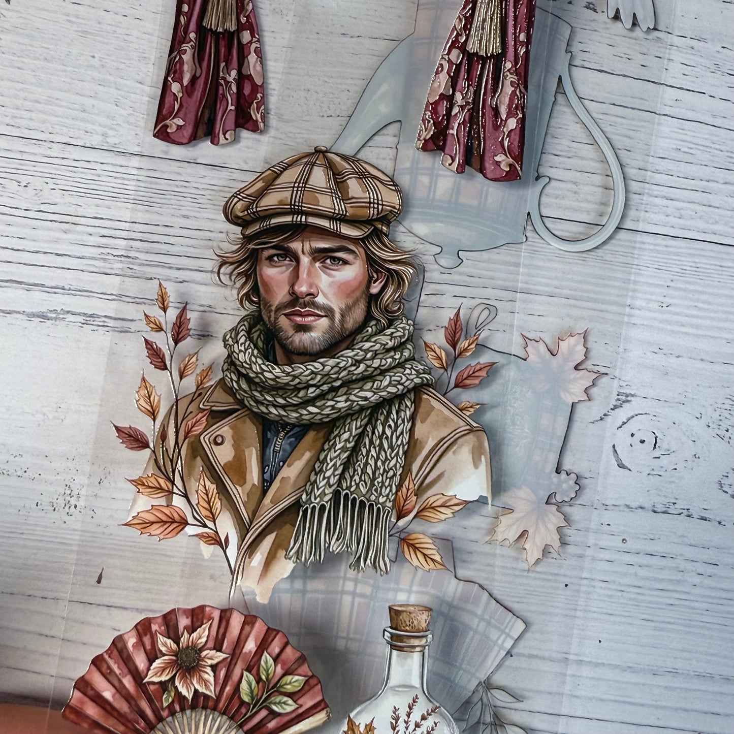 PET 3D raised Autumn reverie and Coffee time tape,one roll fashion, junk journal, scrapbooking,bullet journal, card making.