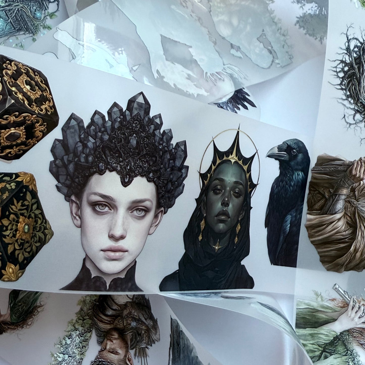 PET 3D raised tape Forest Elven and Obsidian witch tape,one roll fashion, junk journal, scrapbooking,bullet journal, card making.