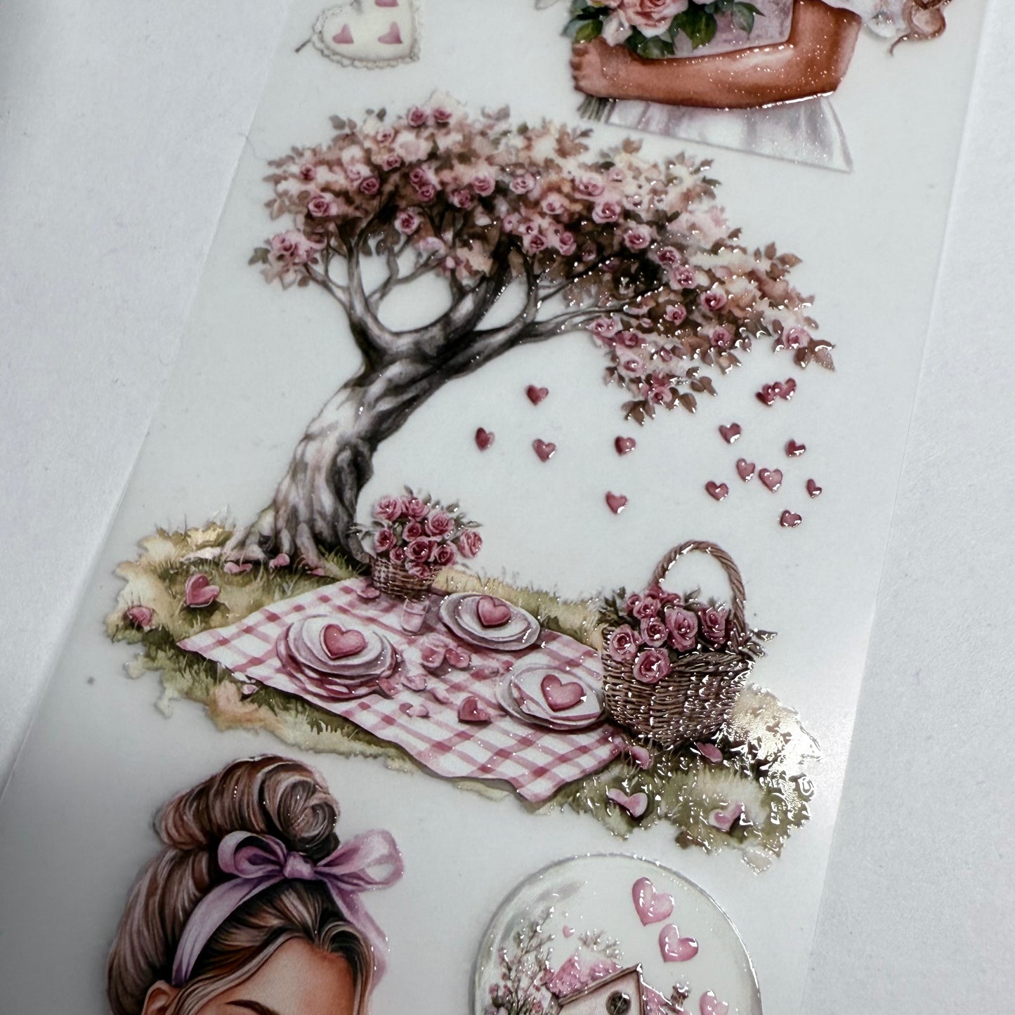 PET 3D raised black and cottagecore romance tape,one roll fashion, junk journal, scrapbooking,bullet journal, card making.