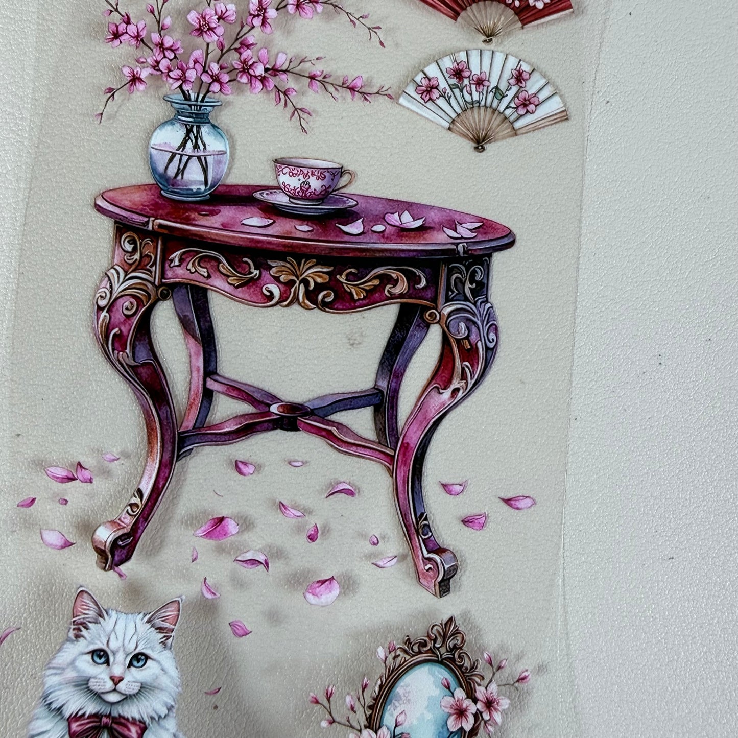 PET Magical Apothecary in Spring and Cherry Pink Garden 3D raised tape,one roll fashion, junk journal, scrapbooking,bullet journal, card making.
