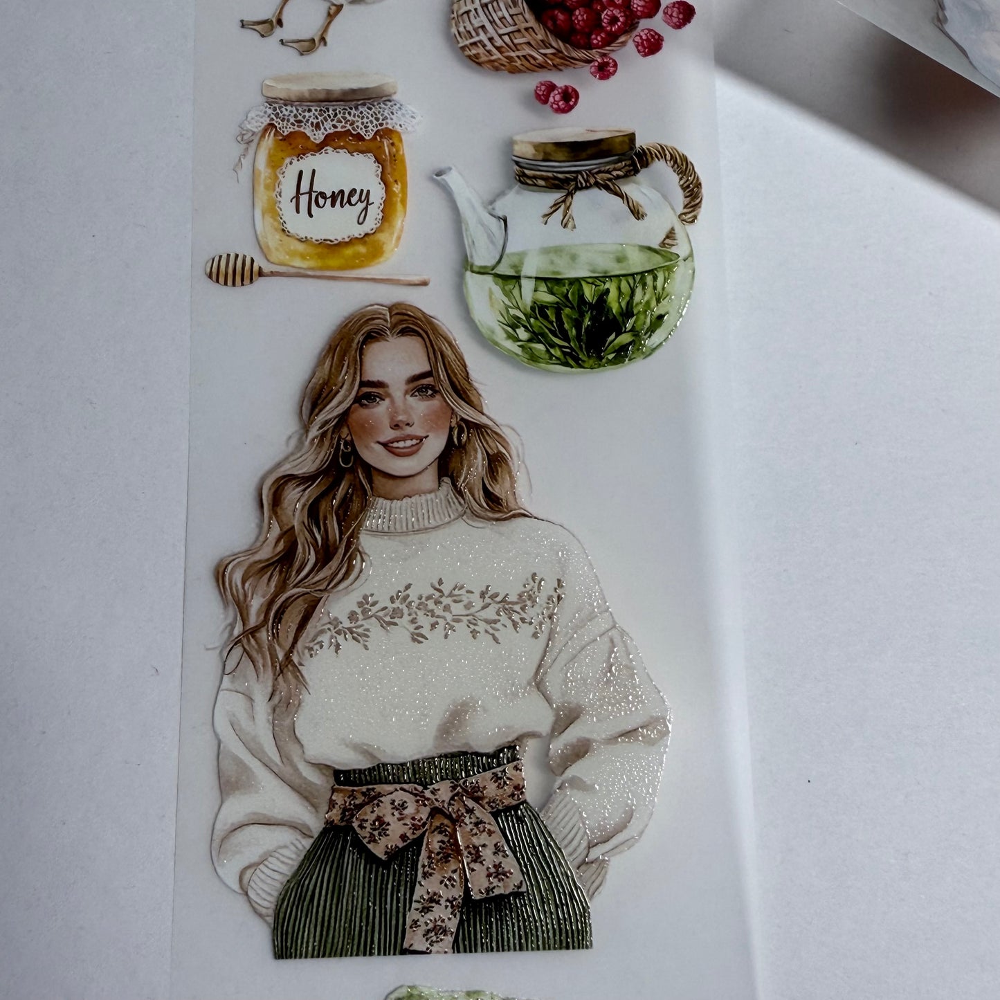 PET 3D raised sporty spring and cottage soul tape,one roll fashion, junk journal, scrapbooking,bullet journal, card making.