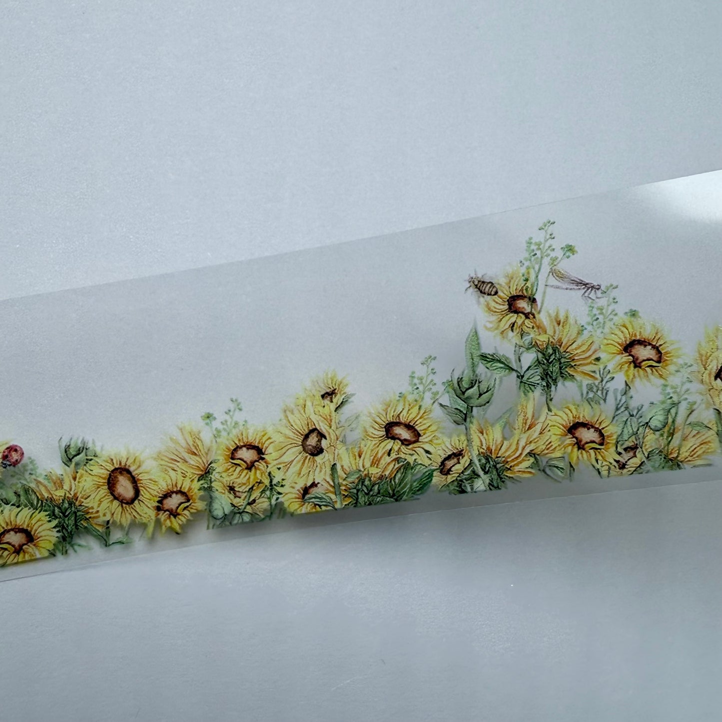 PET 3D raised Narcissus and Sunflower tape,one roll fashion, junk journal, scrapbooking,bullet journal, card making.