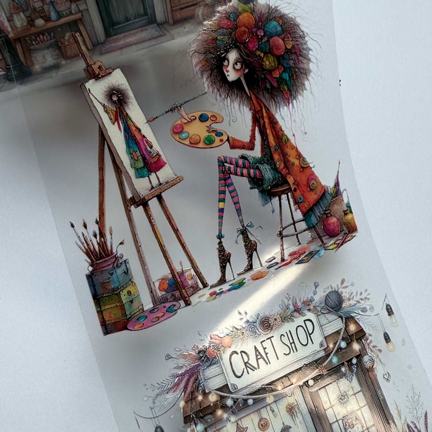 PET 3D raised Quirky Artist and Sewing tape,one roll fashion, junk journal, scrapbooking,bullet journal, card making.