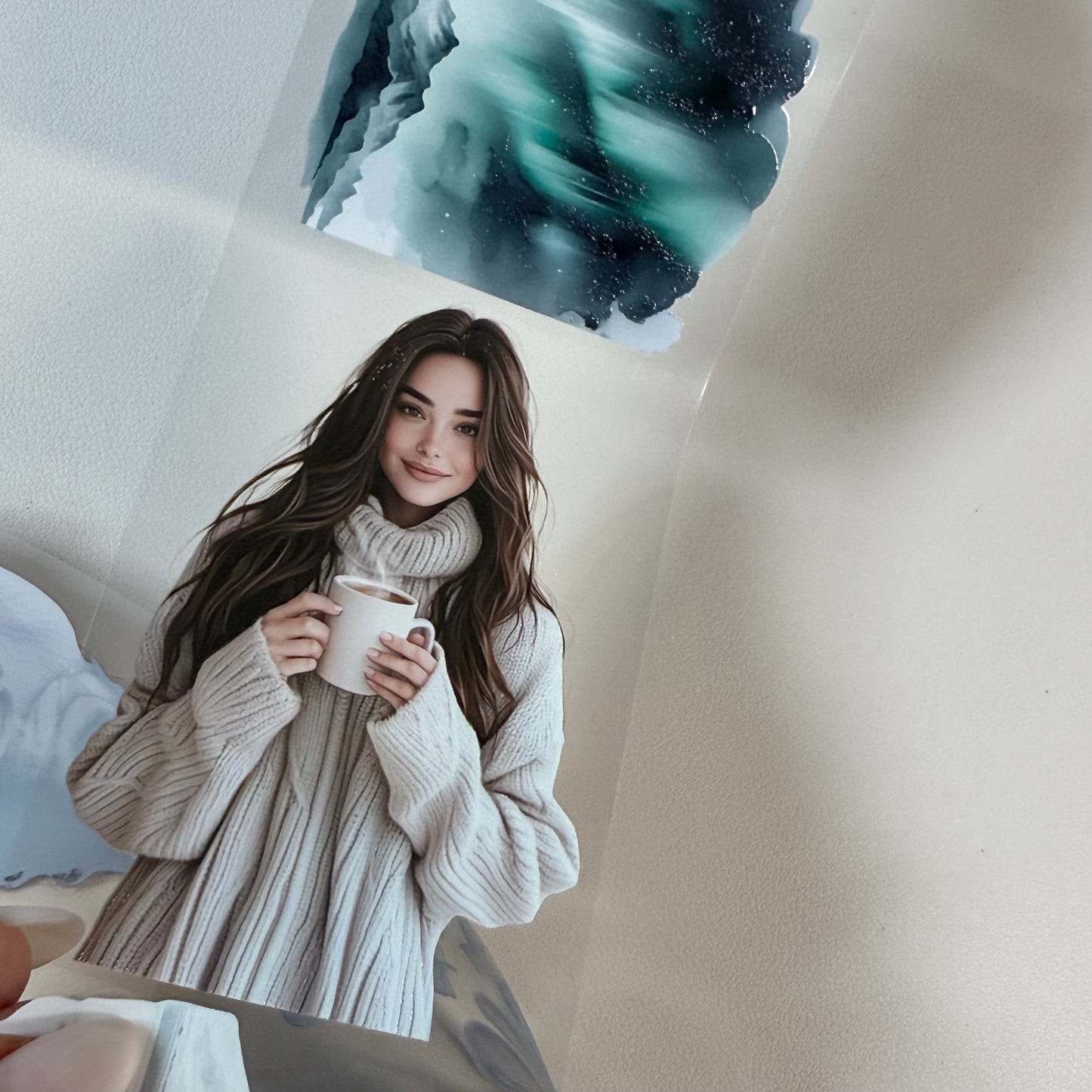 PET 3D raised Iceland and Cocoa Days tape,one roll fashion, junk journal, scrapbooking,bullet journal, card making.