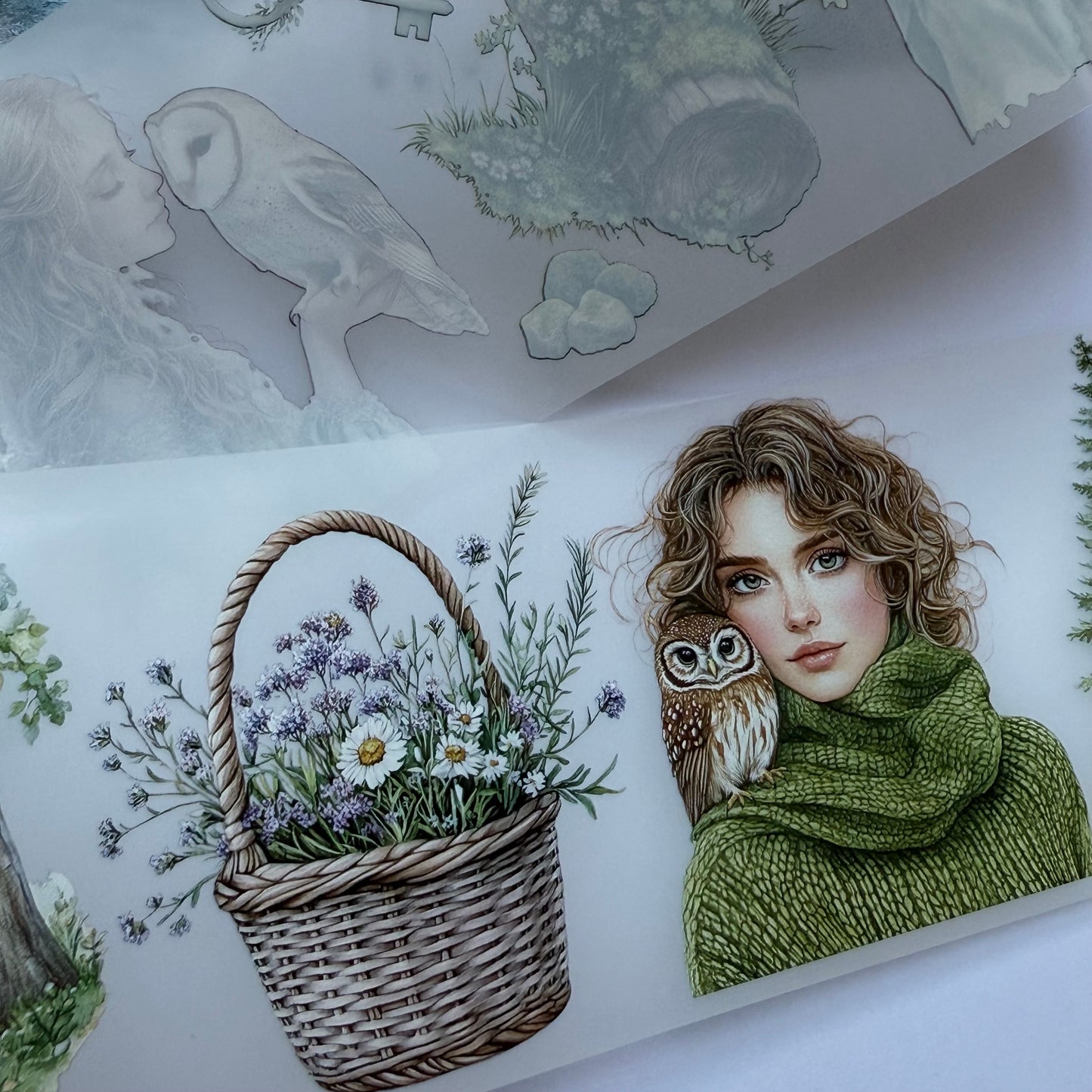 PET 3D raised tape Light Academia and Woodland wanderer tape,one roll fashion, junk journal, scrapbooking,bullet journal, card making.