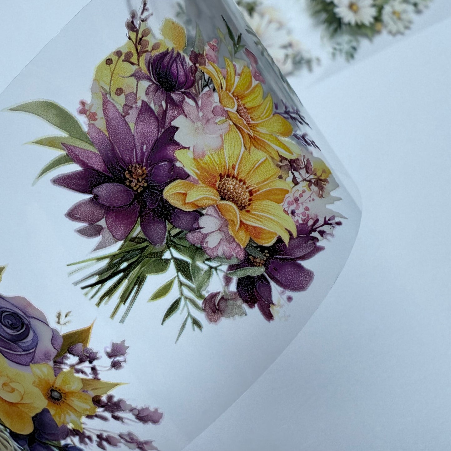PET 3D raised flowers tape,one roll fashion, junk journal, scrapbooking,bullet journal, card making.