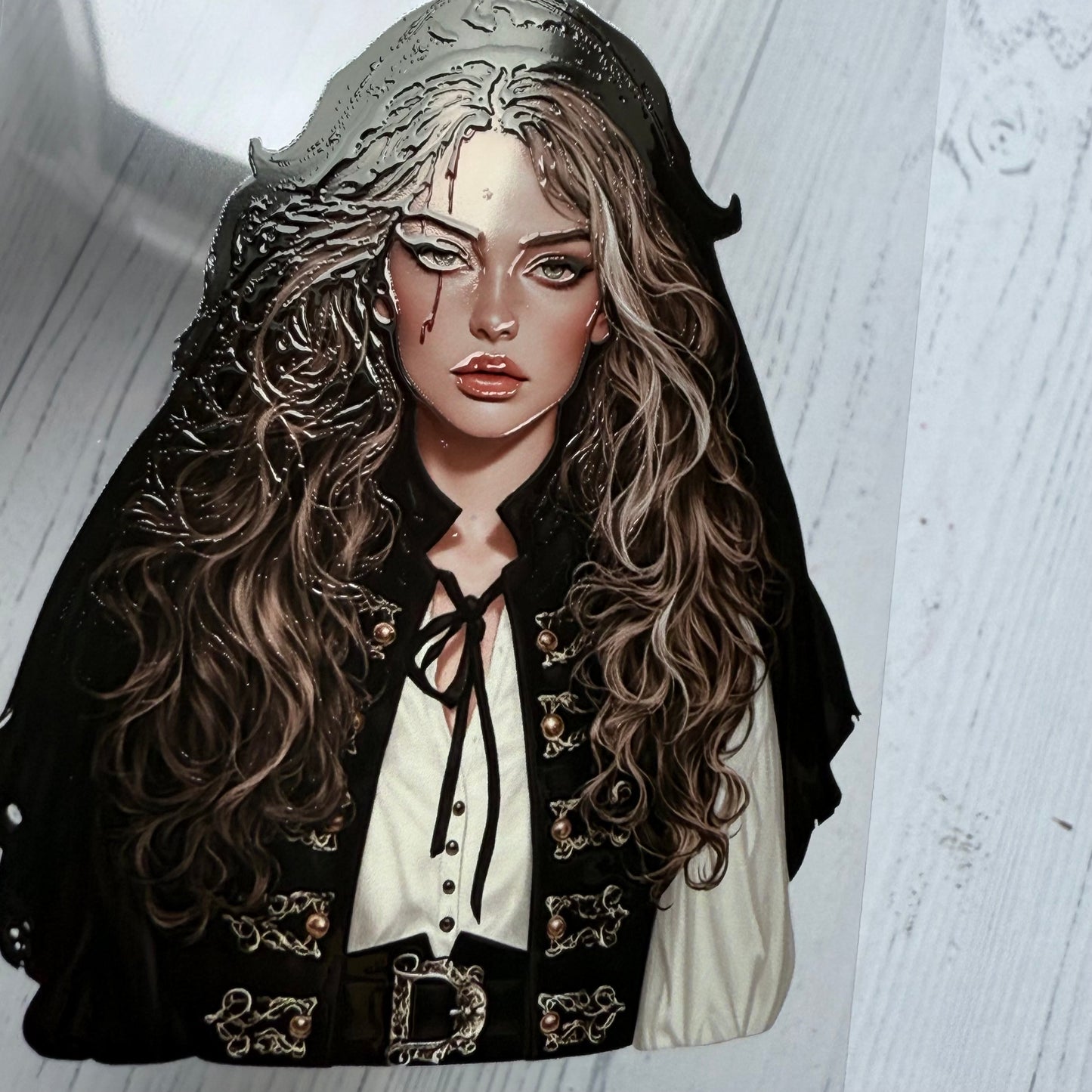 PET 3D raised Cursed Pirate and Crime tape,one roll fashion, junk journal, scrapbooking,bullet journal, card making.