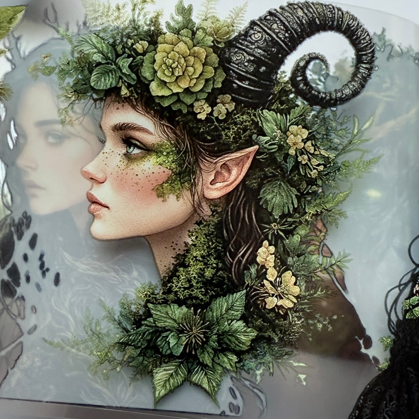 PET 3D raised Dark woodland fae and Mystic Spring Garden tape,one roll fashion, junk journal, scrapbooking,bullet journal, card making.