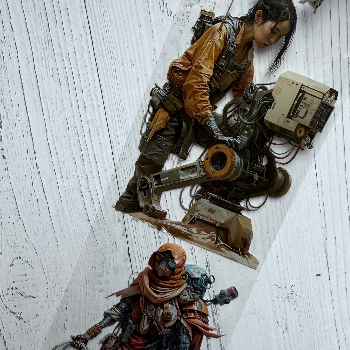PET 3D raised Post Apocalyptic and Tarzan tape,one roll fashion, junk journal, scrapbooking,bullet journal, card making.