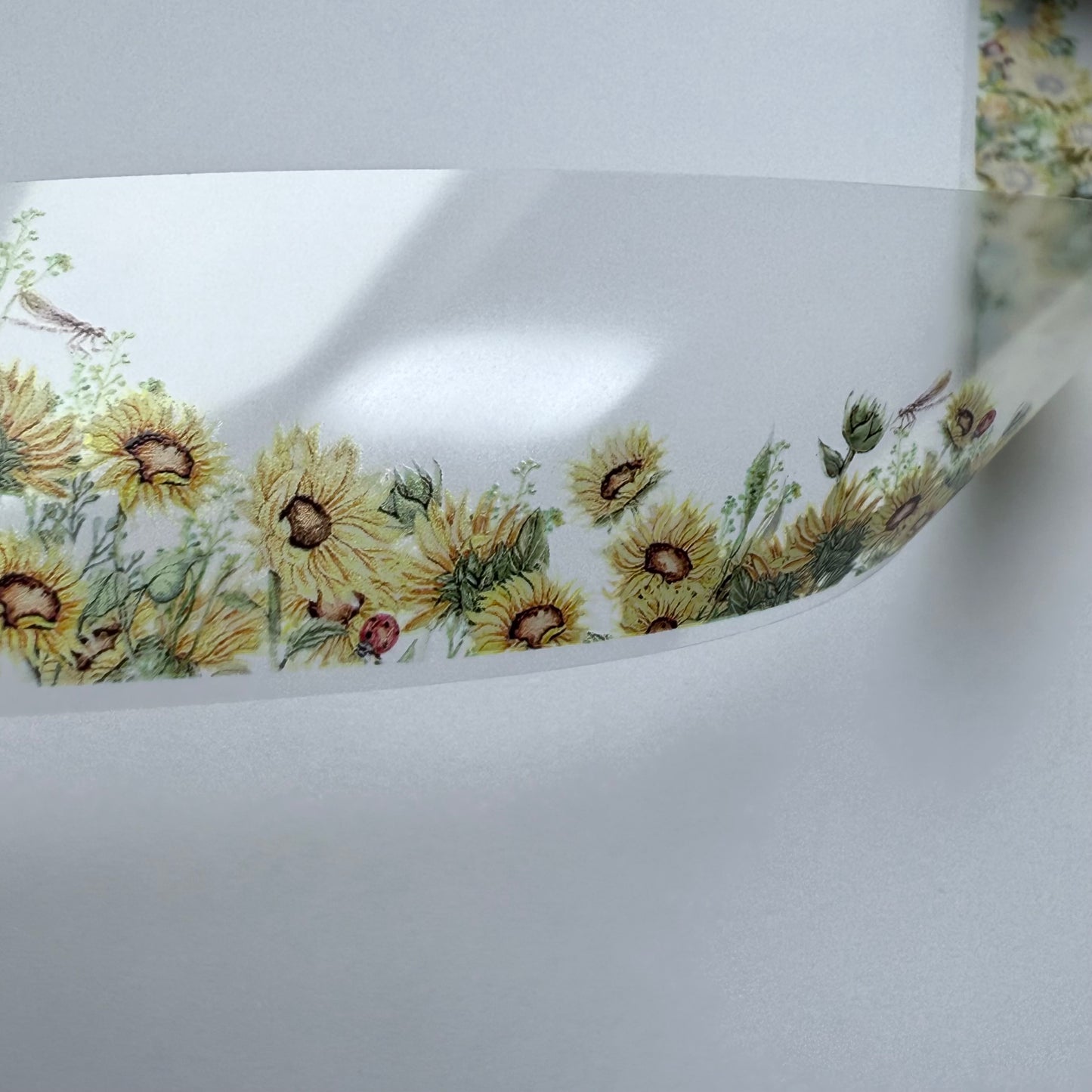 PET 3D raised Narcissus and Sunflower tape,one roll fashion, junk journal, scrapbooking,bullet journal, card making.