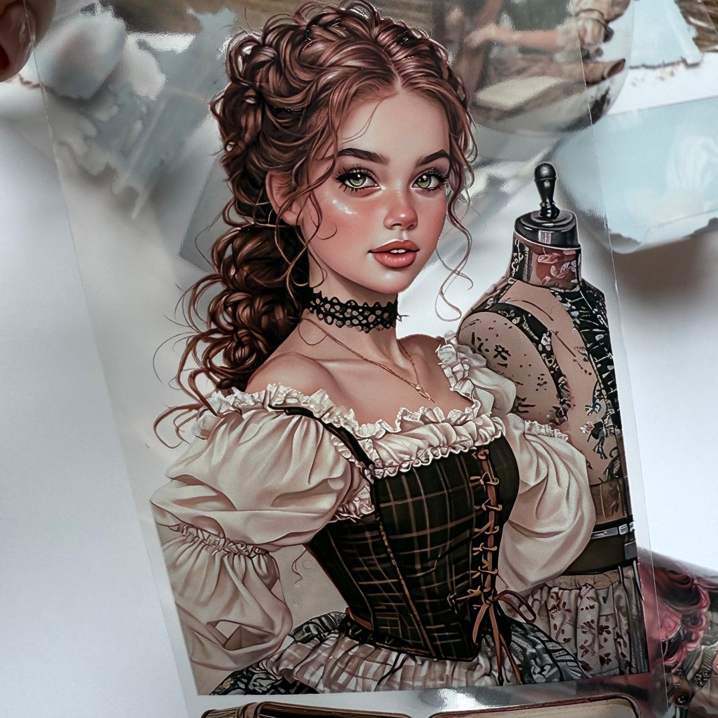 PET 3D raised She is an musician, She is an tailor tape,one roll fashion, junk journal, scrapbooking,bullet journal, card making.