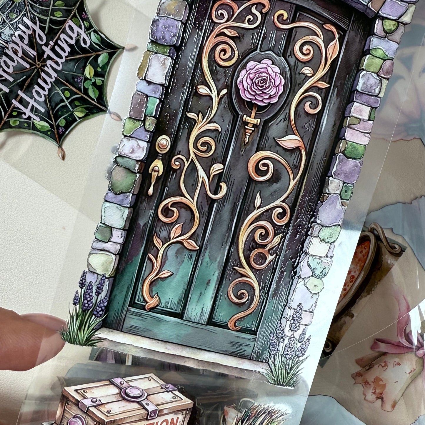 PET 3D raised Secrets of the Underworld and Halloween Mysteries tape,one roll fashion, junk journal, scrapbooking,bullet journal, card making.