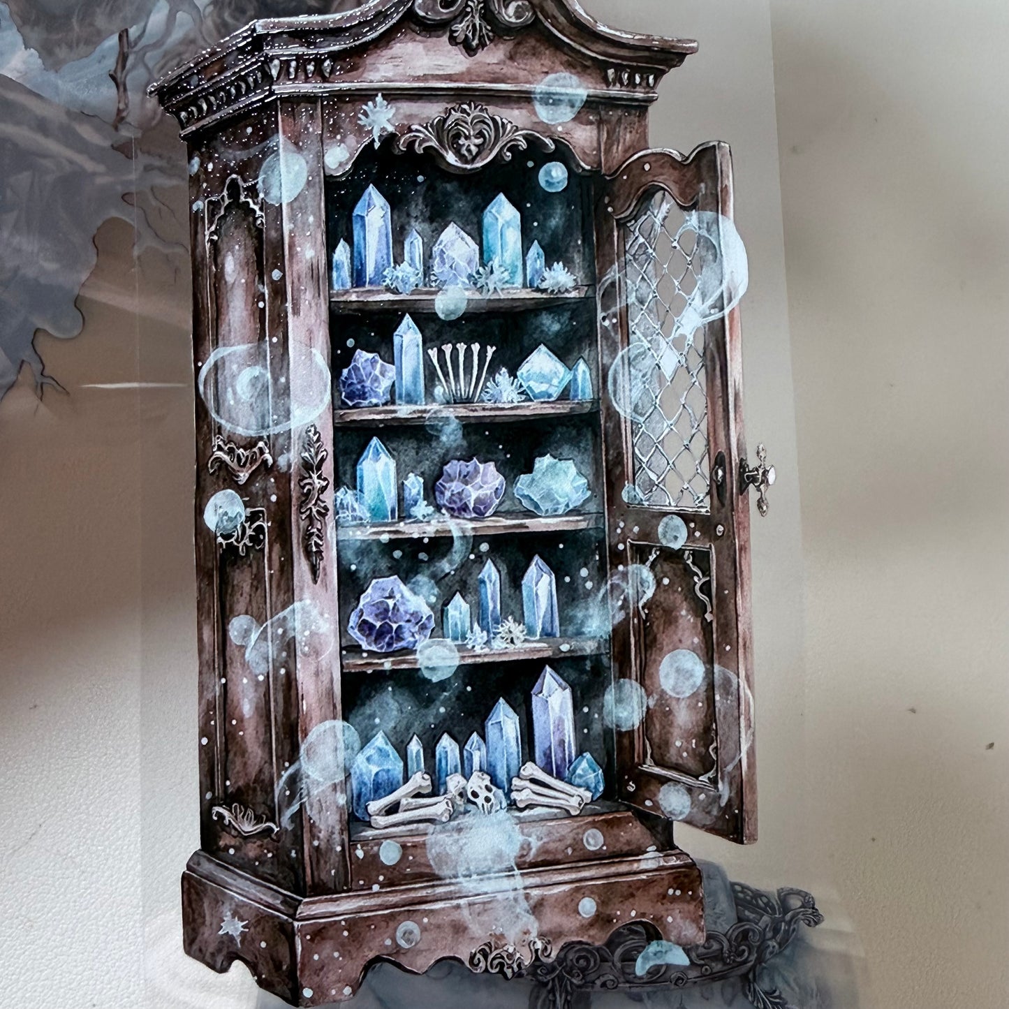 Opaline Winter Witch and Winterwood Witch PET 3D raised tape,one roll fashion, junk journal, scrapbooking,bullet journal, card making.