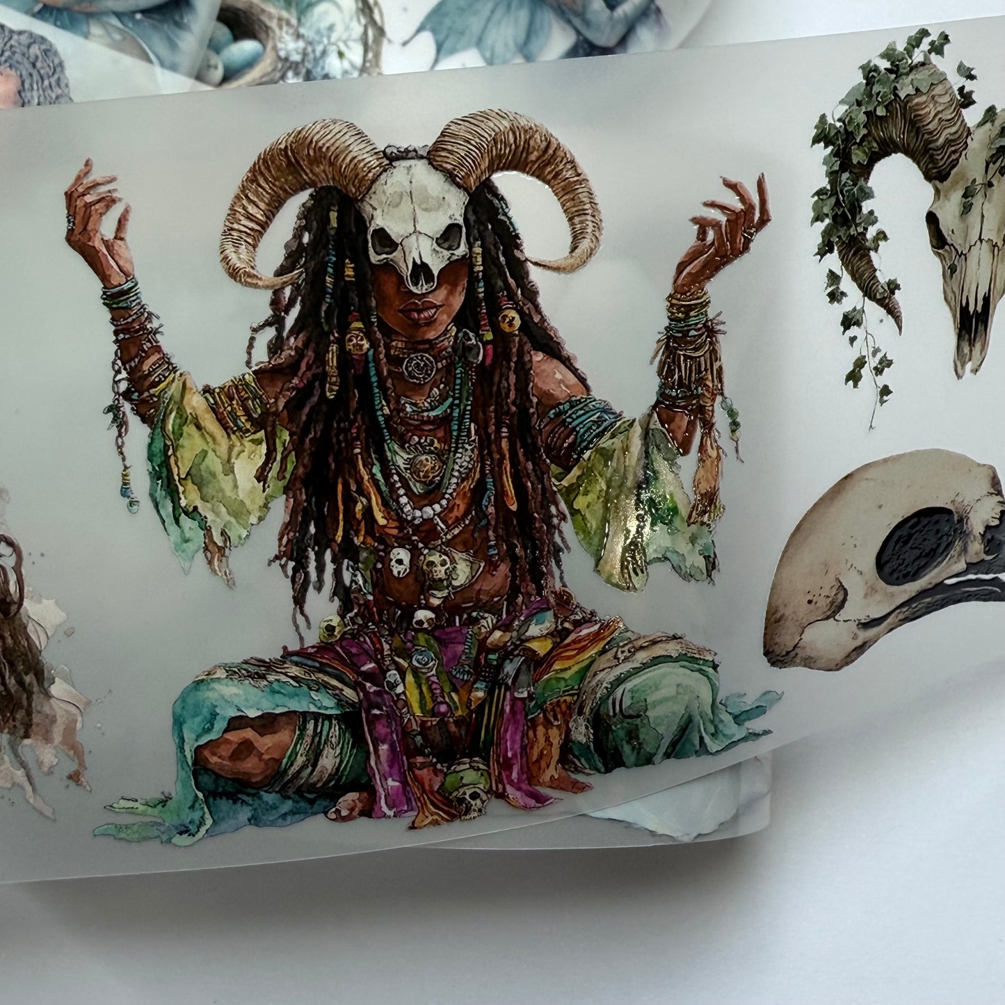 PET 3D raised tape Imbolc and Voodoo tape,one roll fashion, junk journal, scrapbooking,bullet journal, card making.