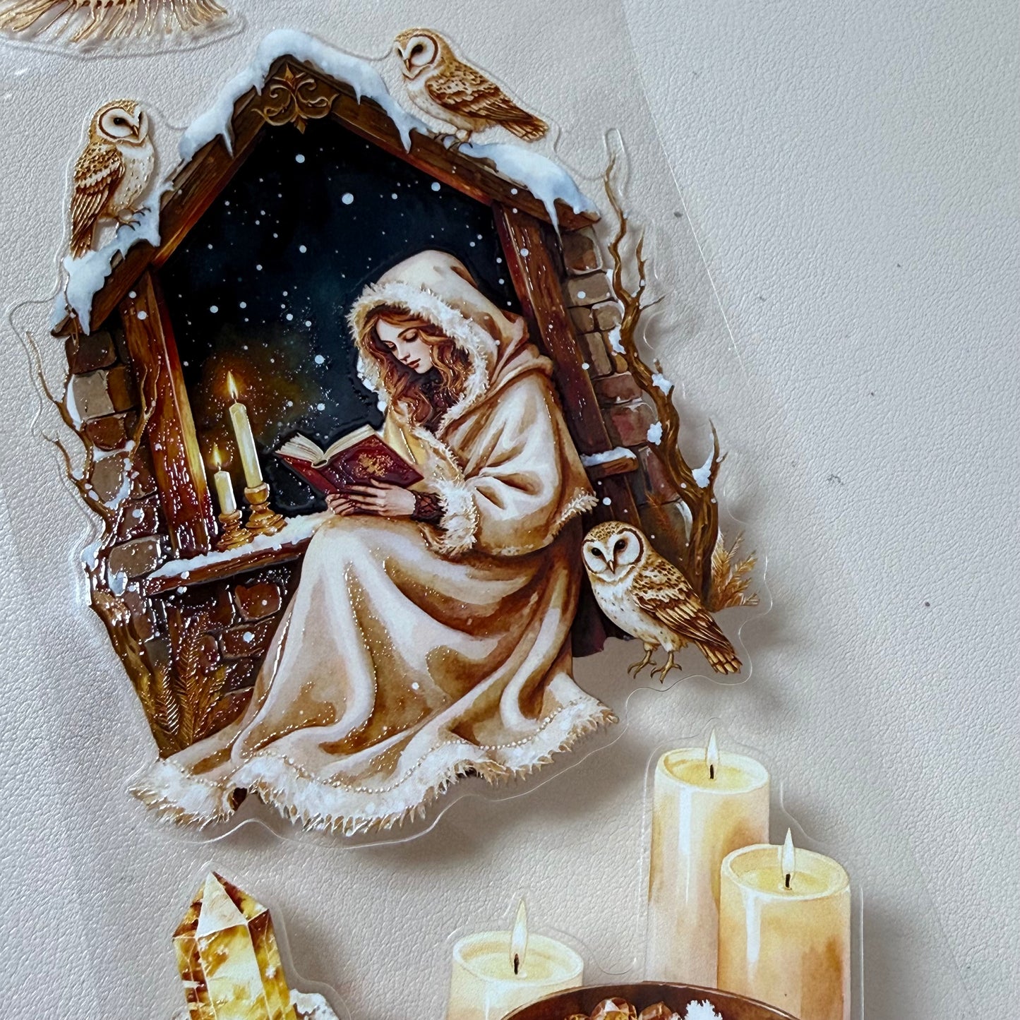 KISSCUT Winter Elven Couture and Topaz Winter Witch PET 3D raised tape,one roll fashion, junk journal, scrapbooking,bullet journal, card making.
