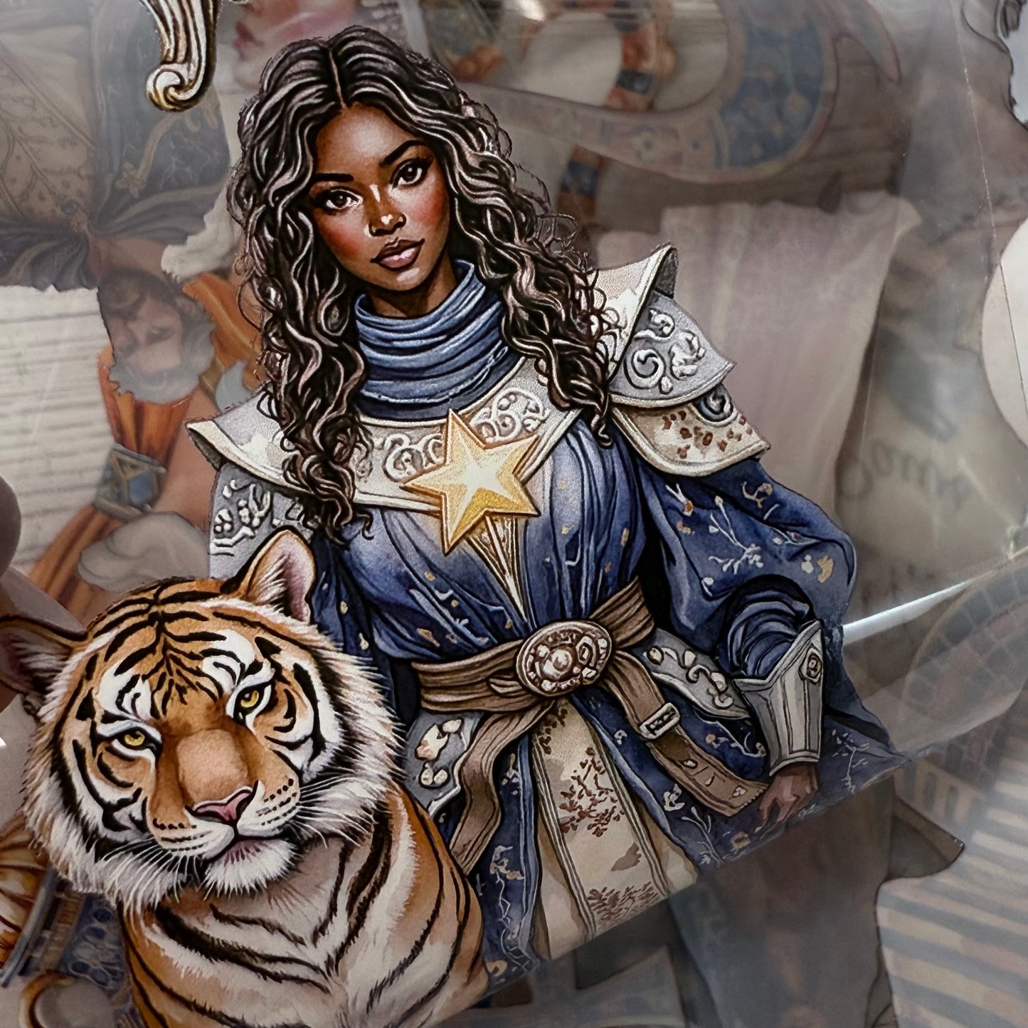 PET 3D raised Celestial tiger queen and Zephyra summer tape,one roll fashion, junk journal, scrapbooking,bullet journal, card making.