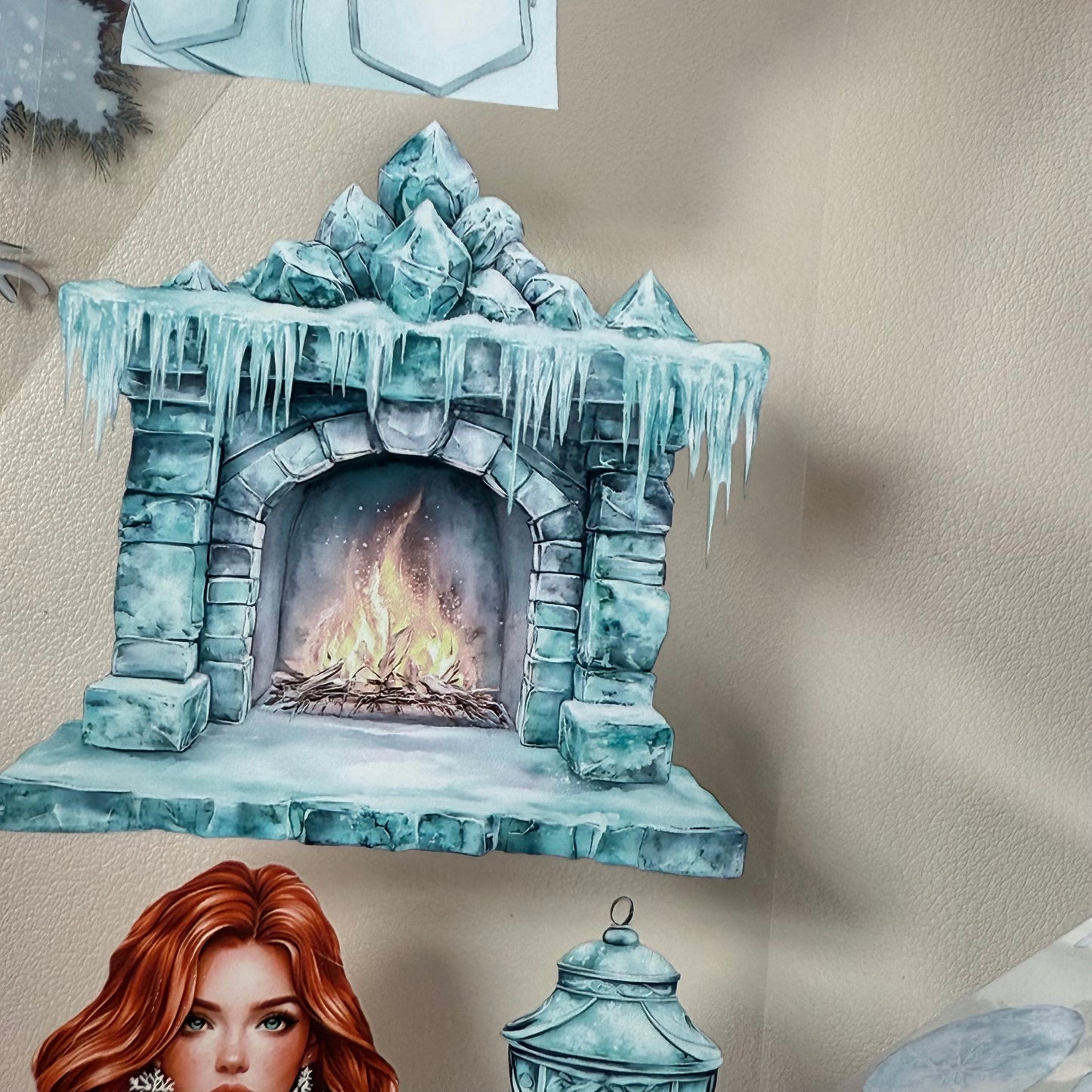 PET 3D raised Rustic Christmas and Frosted Northern lights tape,one roll fashion, junk journal, scrapbooking,bullet journal, card making.