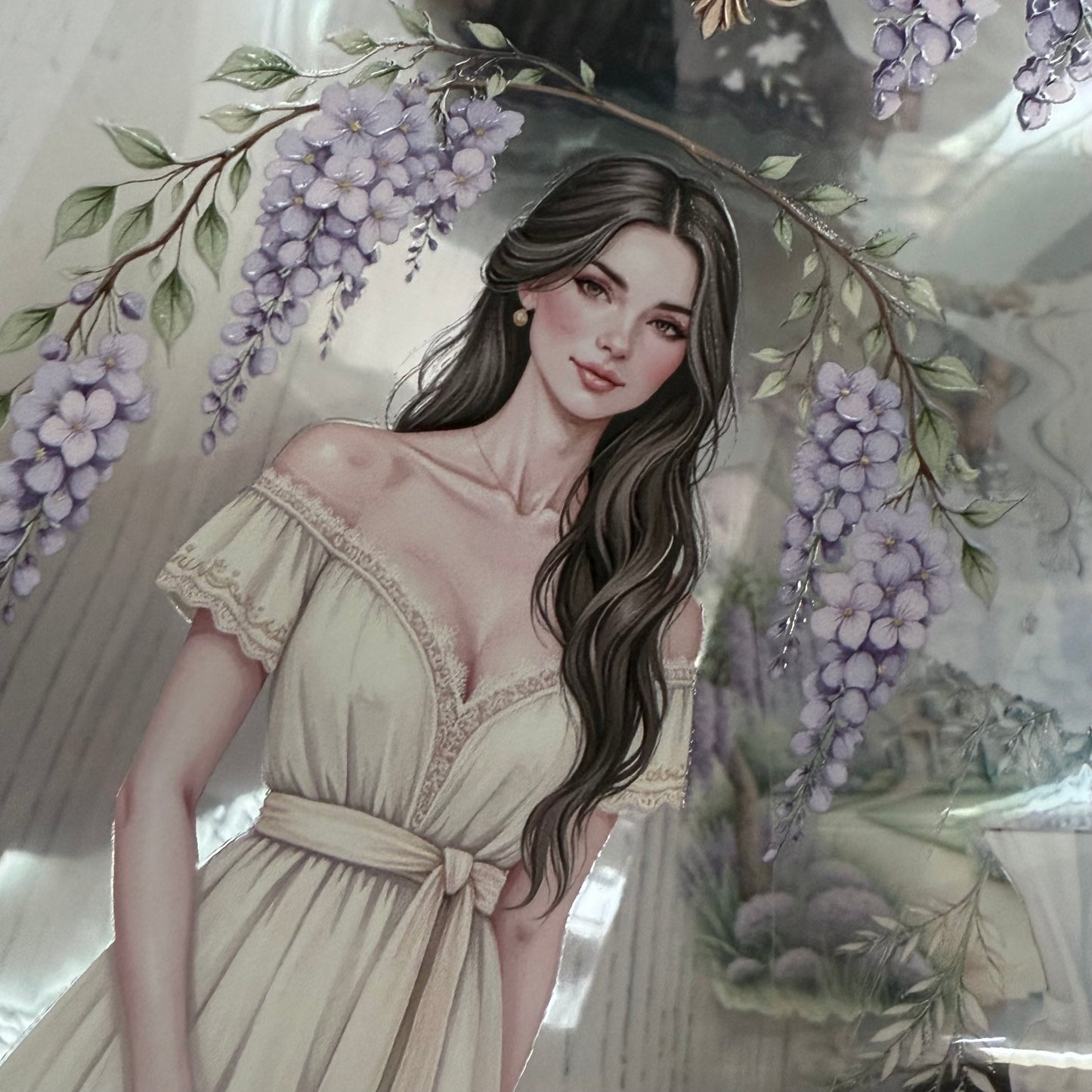PET 3D raised Wisteria Garden and Black Witch tape,one roll fashion, junk journal, scrapbooking,bullet journal, card making.