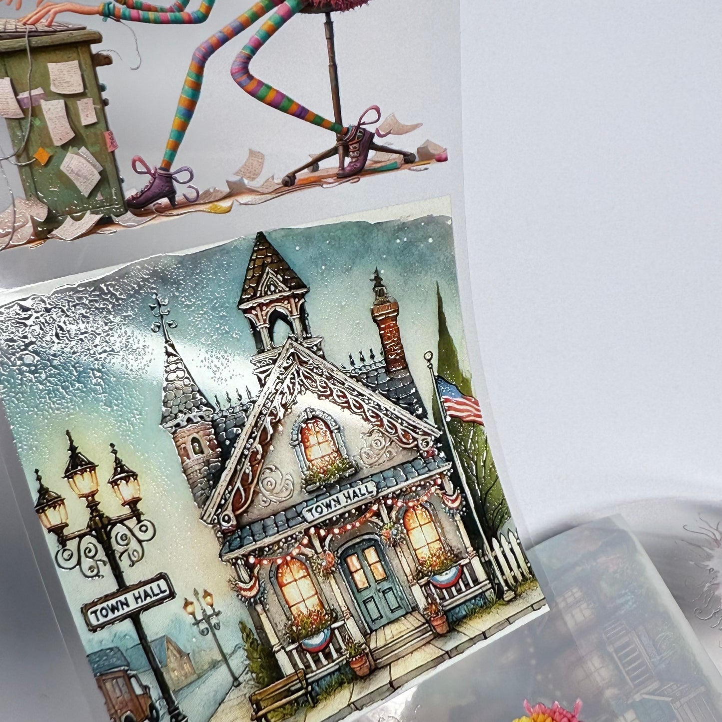 PET 3D raised Quirky Secretary and Steampunk tape,one roll fashion, junk journal, scrapbooking,bullet journal, card making.