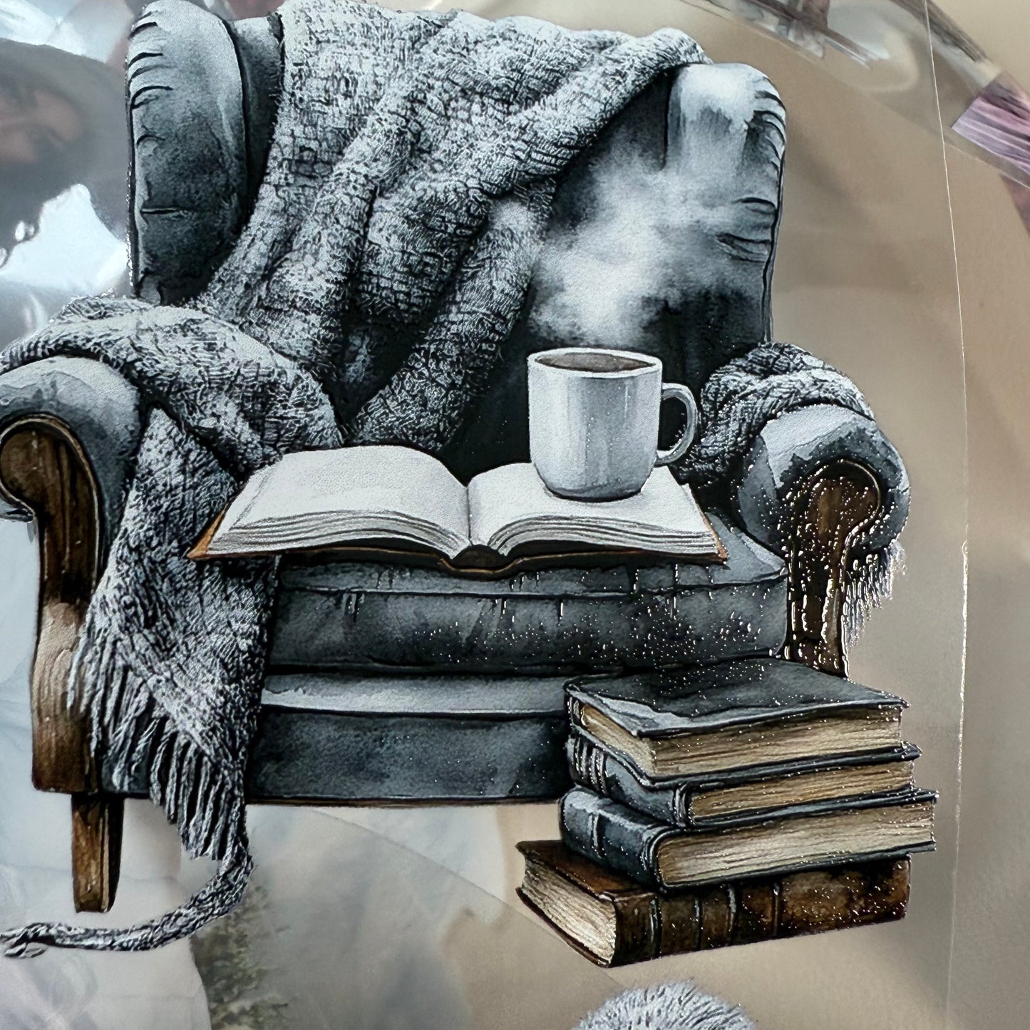 PET Winter Mood and Alpine Chalet 3D raised tape,one roll fashion, junk journal, scrapbooking,bullet journal, card making.