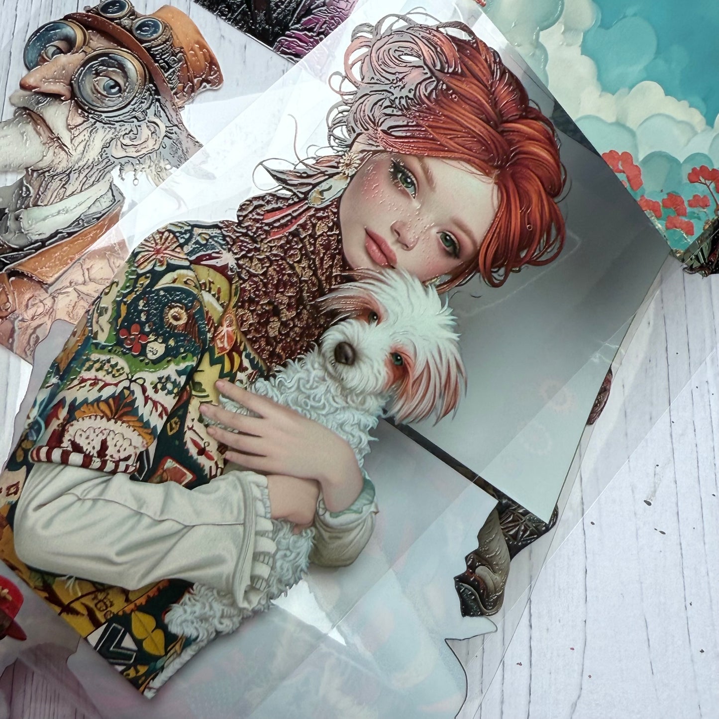 PET 3D raised Steampunk Oldies and Quirky People & Dogs tape,one roll fashion, junk journal, scrapbooking,bullet journal, card making.