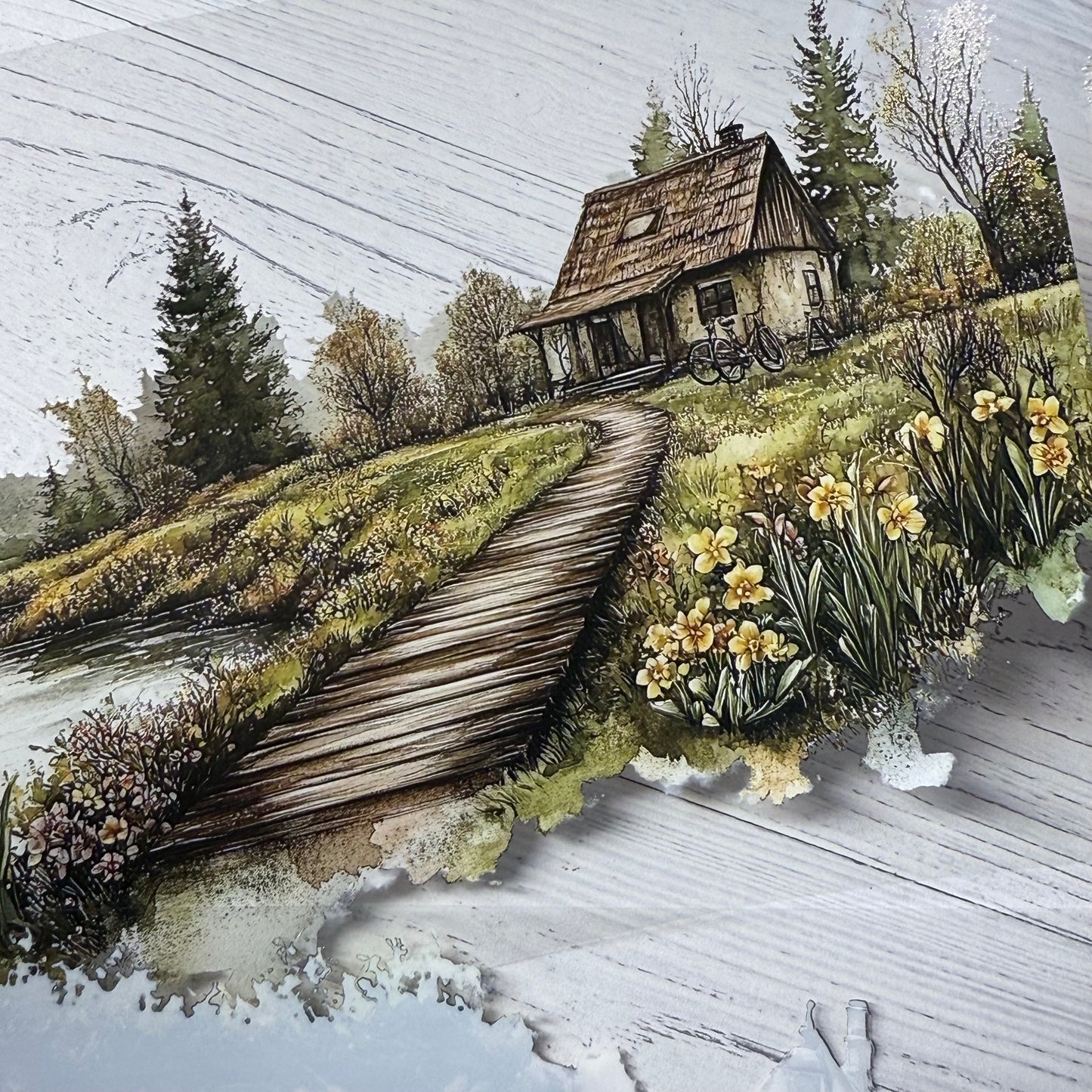 PET 3D raised Landscape3 tape,one roll fashion, junk journal, scrapbooking,bullet journal, card making.