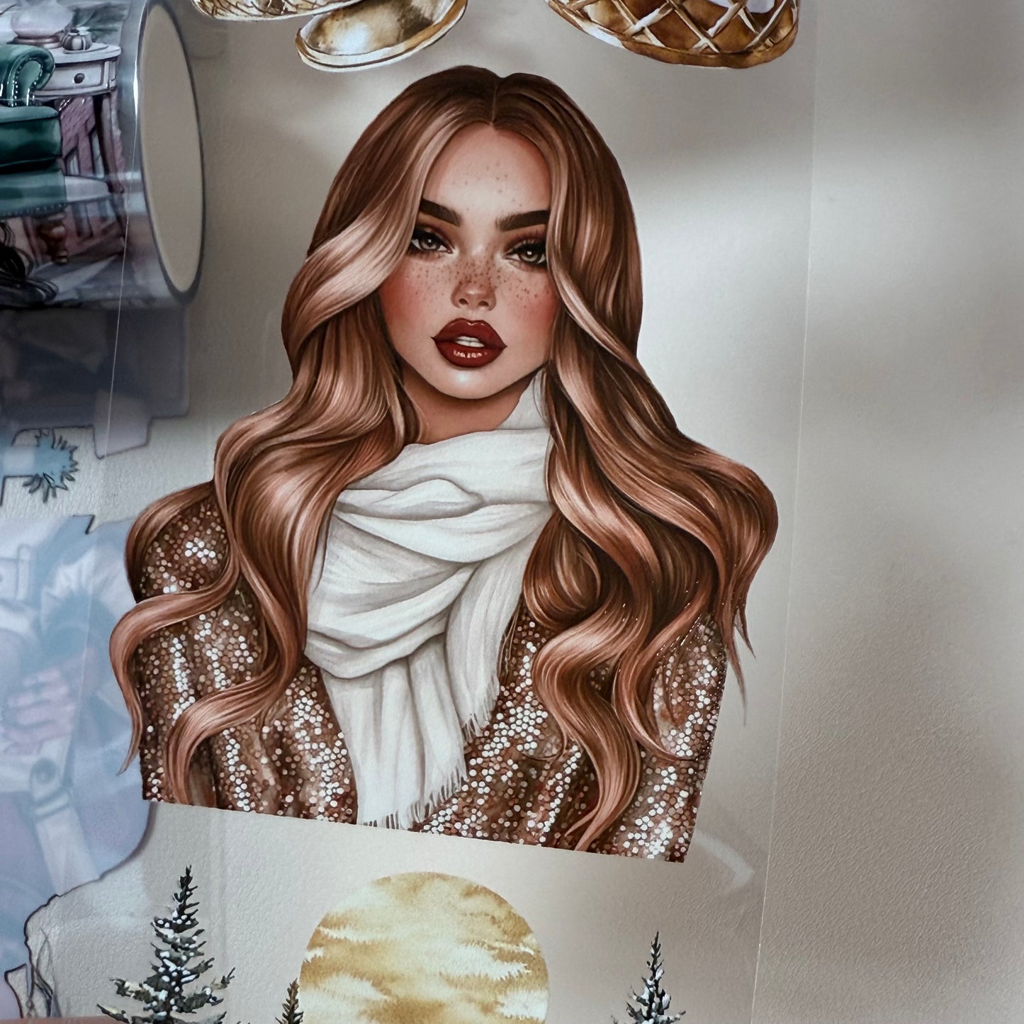 PET 3D raised The Giftmakers and Golden Tidings tape,one roll fashion, junk journal, scrapbooking,bullet journal, card making.